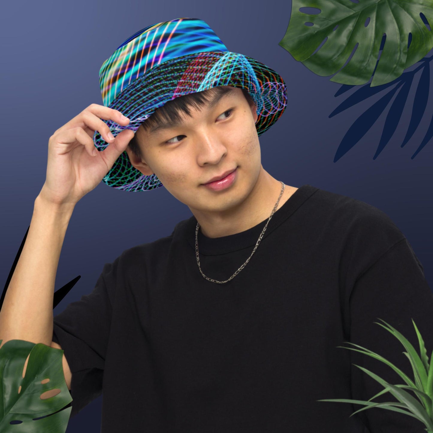 Abstract Freezelight Curves, Reversible bucket hat