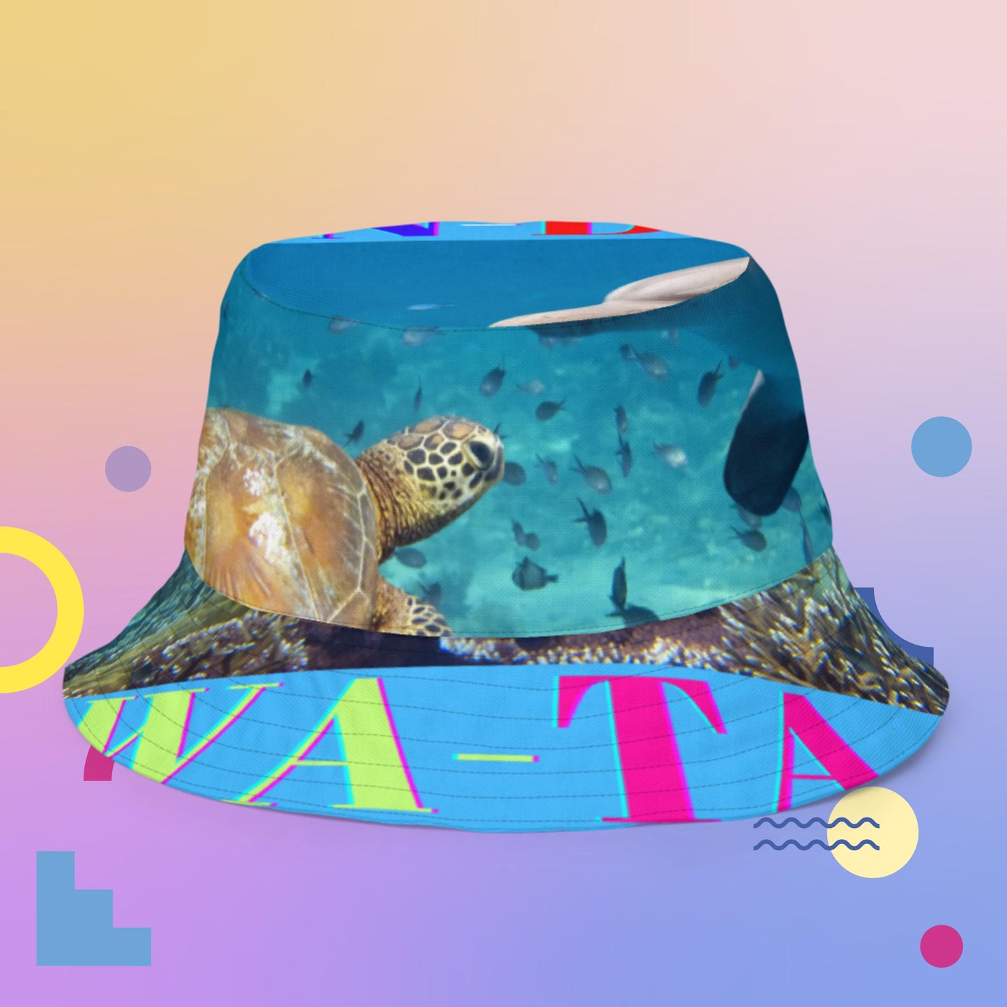 Dolphin and Turtle, Under-Water, Fishes, UN-DA WA-TA, Reversible bucket hat