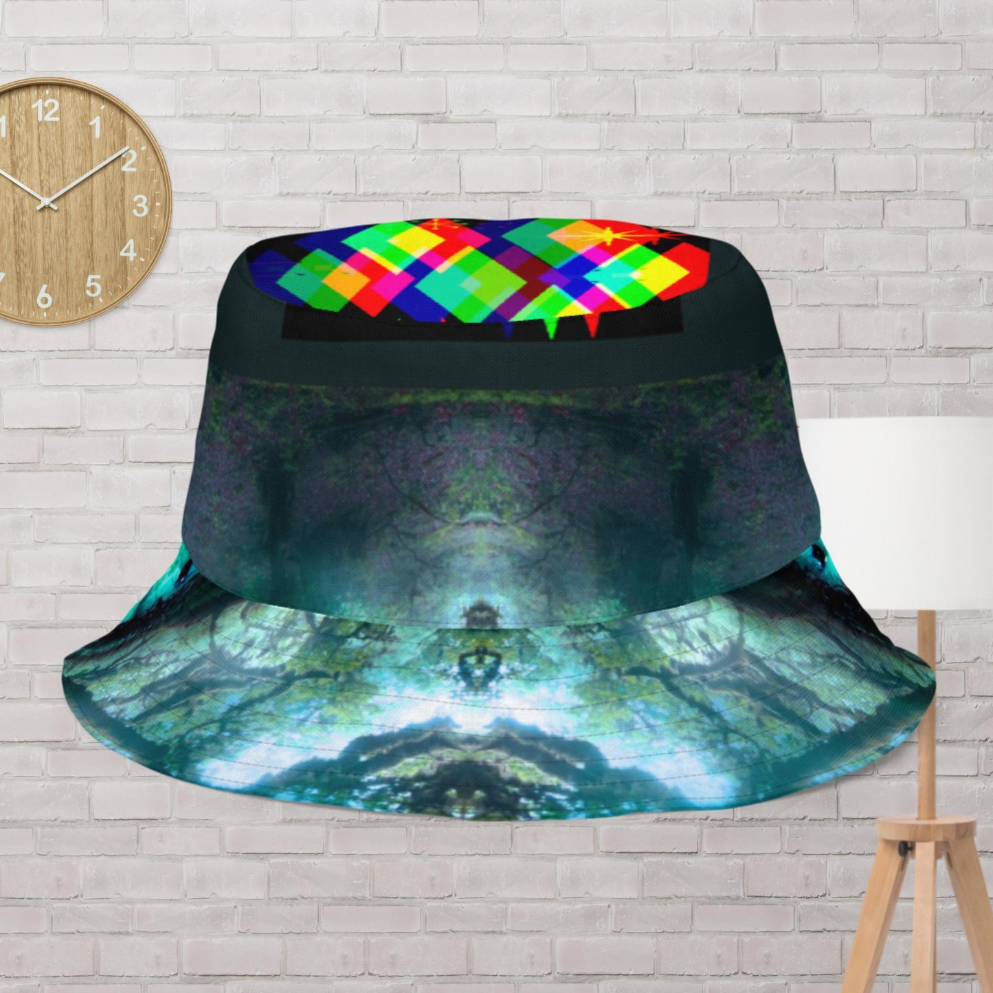 Vintage Retro Mid-Century, EYES, Diamonds, Reversible bucket hat
