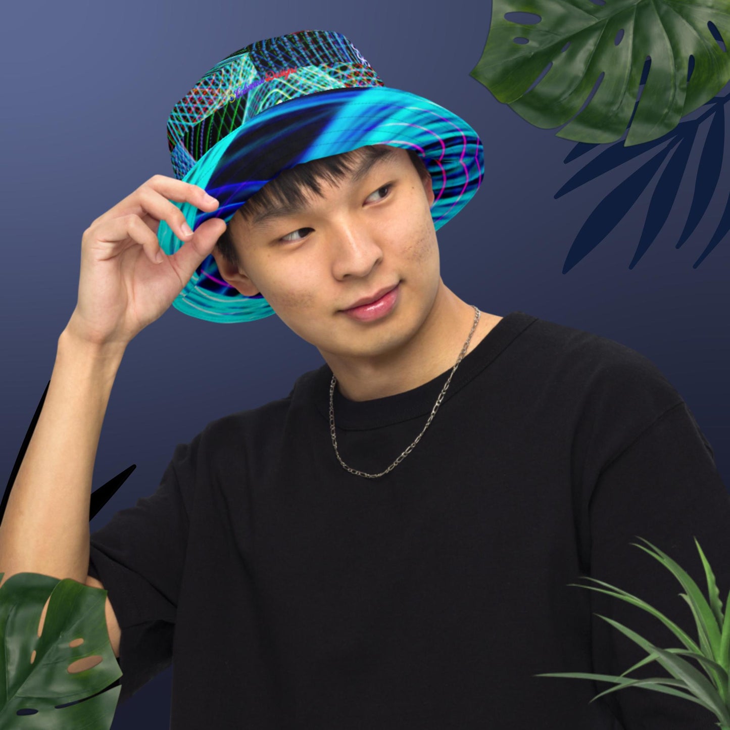 Abstract Freezelight Curves, Reversible bucket hat