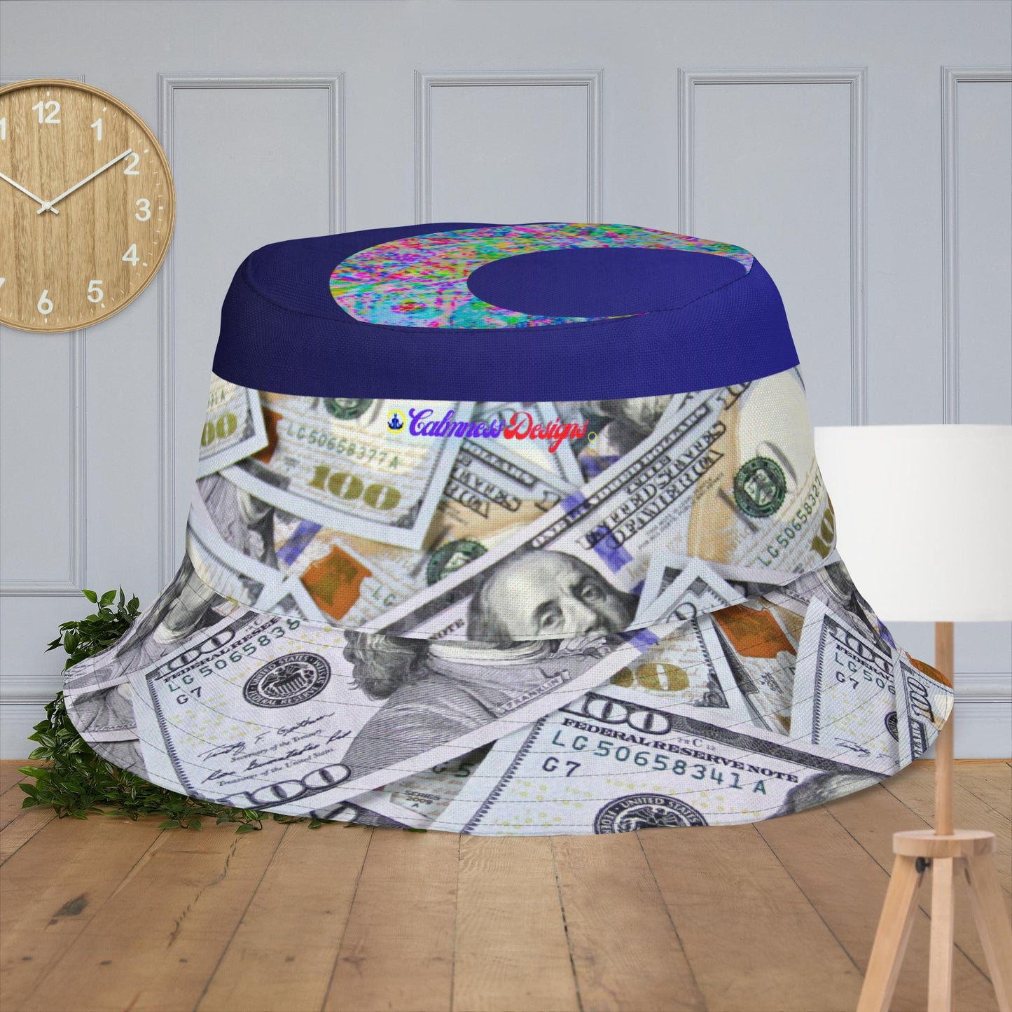 US $100. Dollars Bills, Cash Rule Around Us, Reversible bucket hat