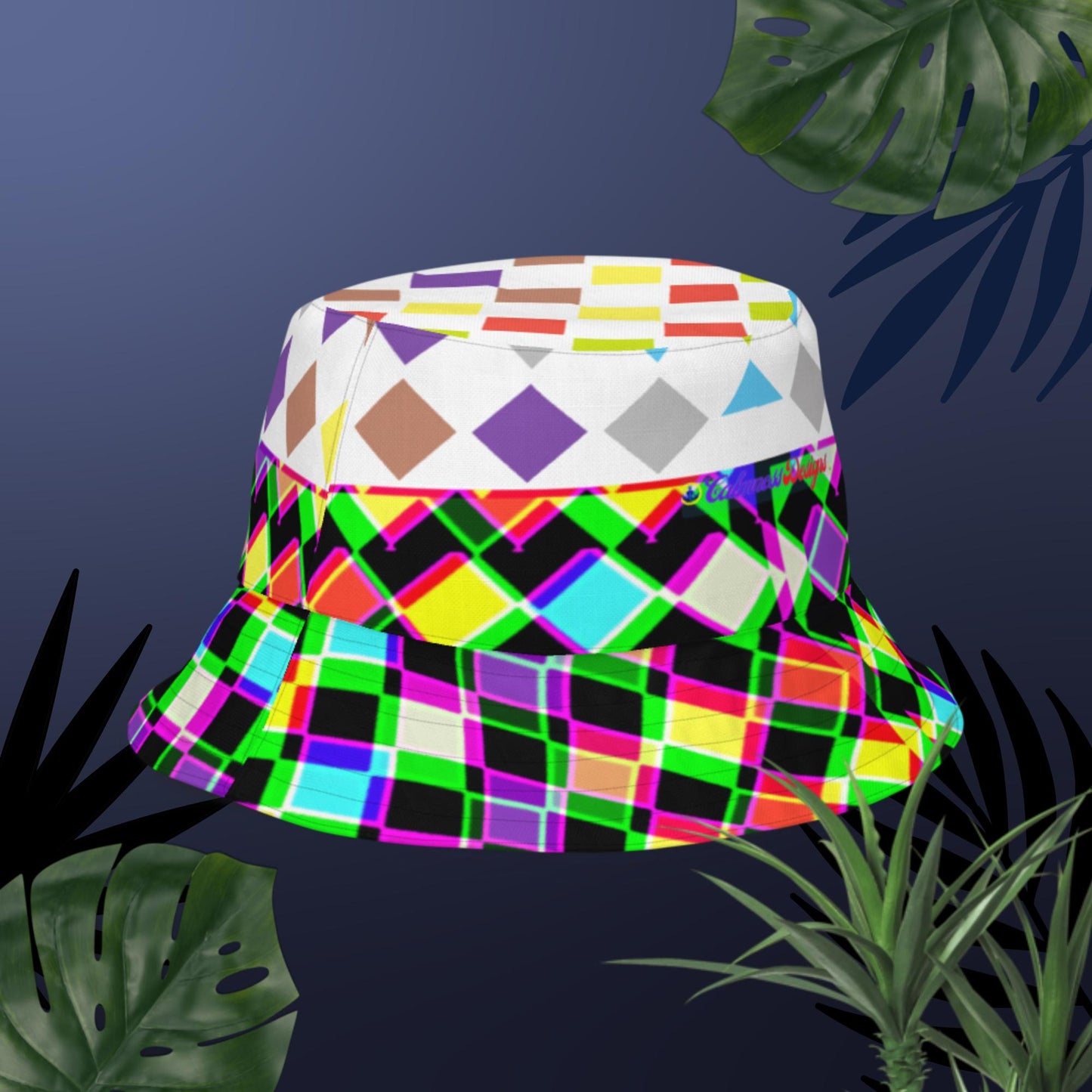 Rhombus Seamless Background, Reversible bucket hat