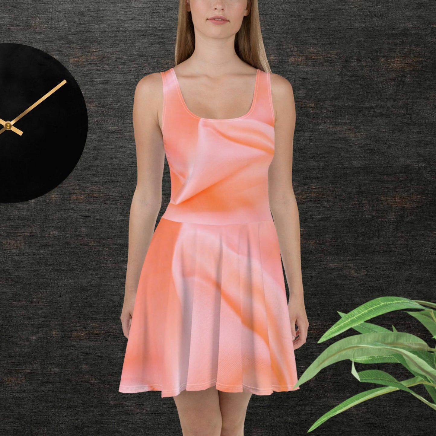 Pinky Silky Fabric, Skater Dress
