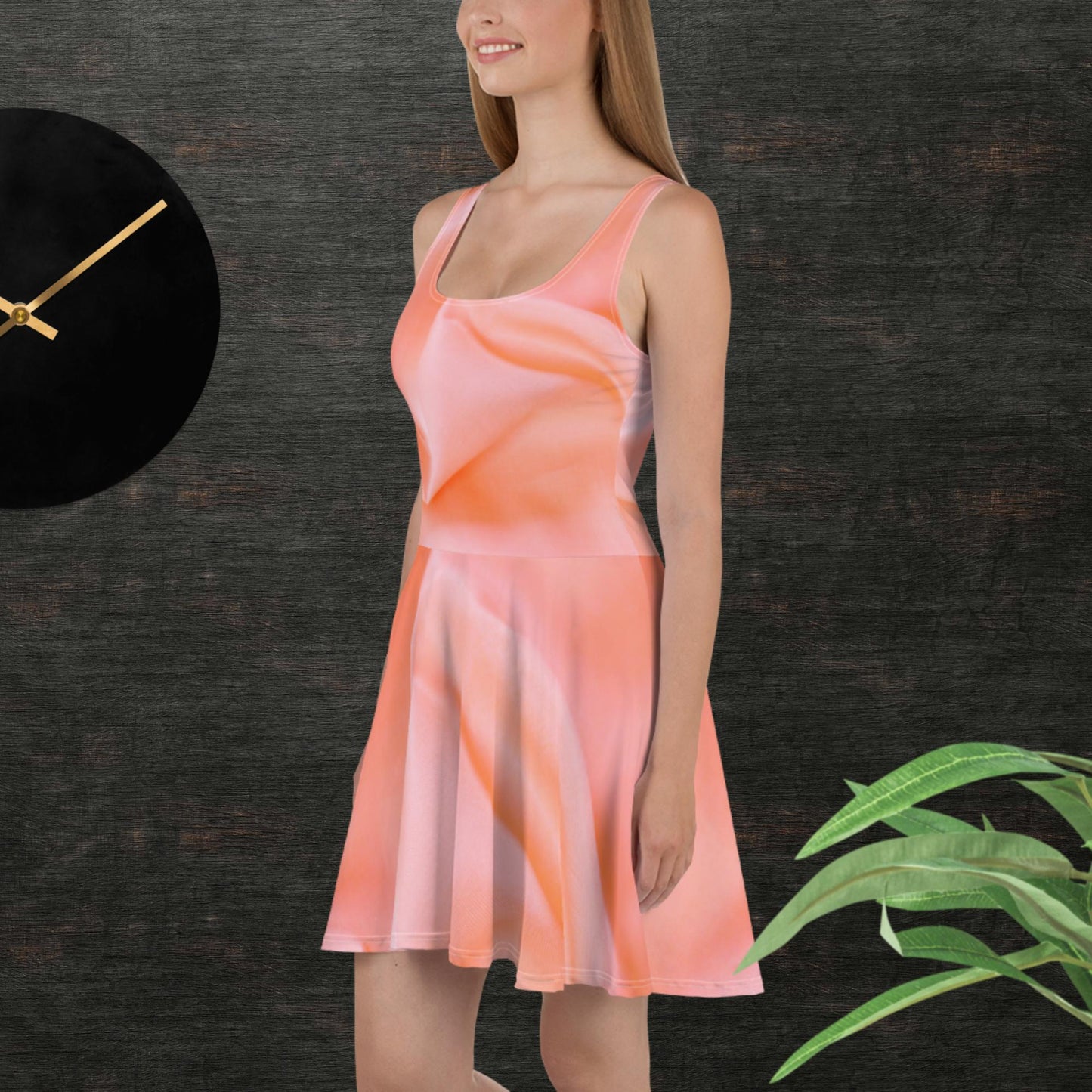 Pinky Silky Fabric, Skater Dress