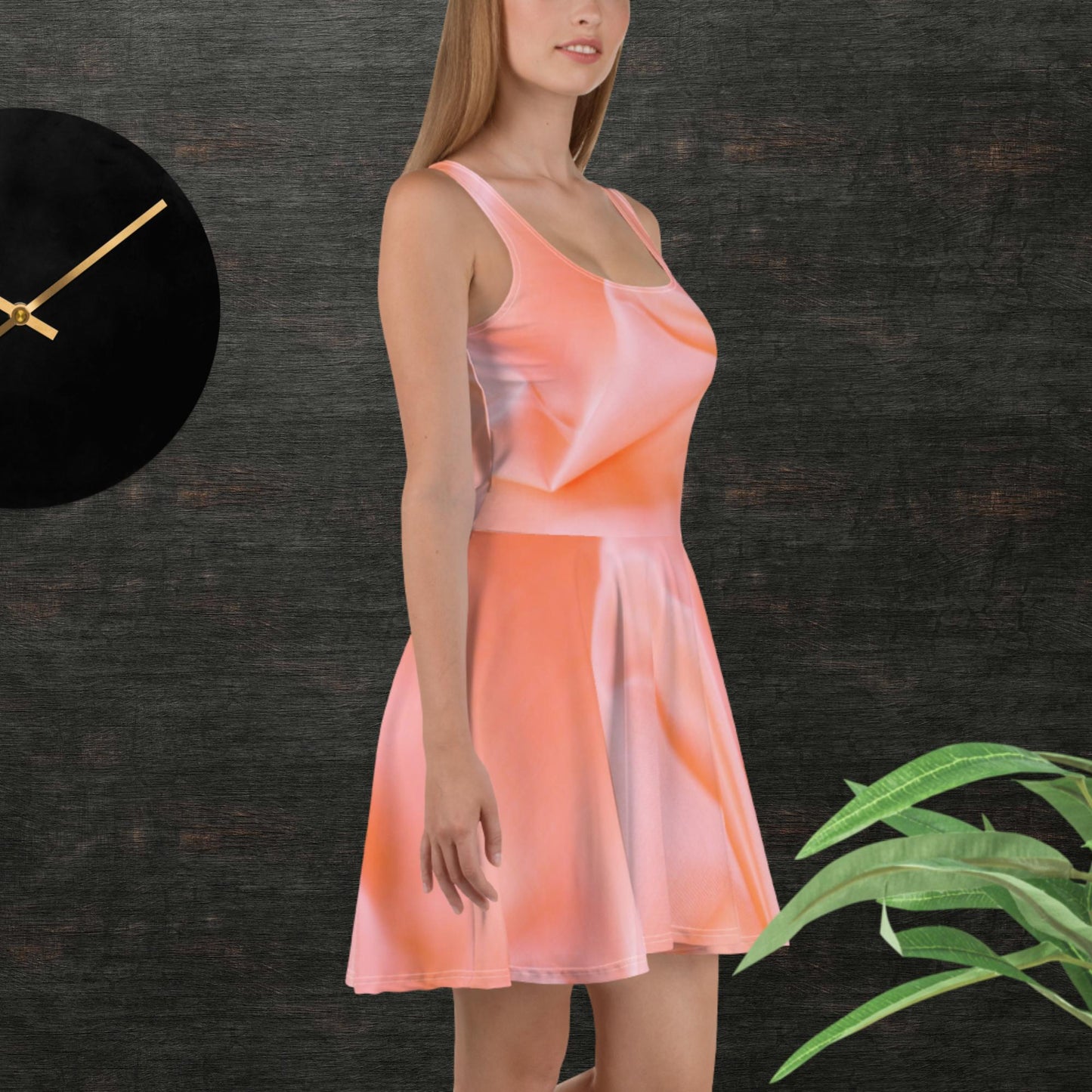 Pinky Silky Fabric, Skater Dress
