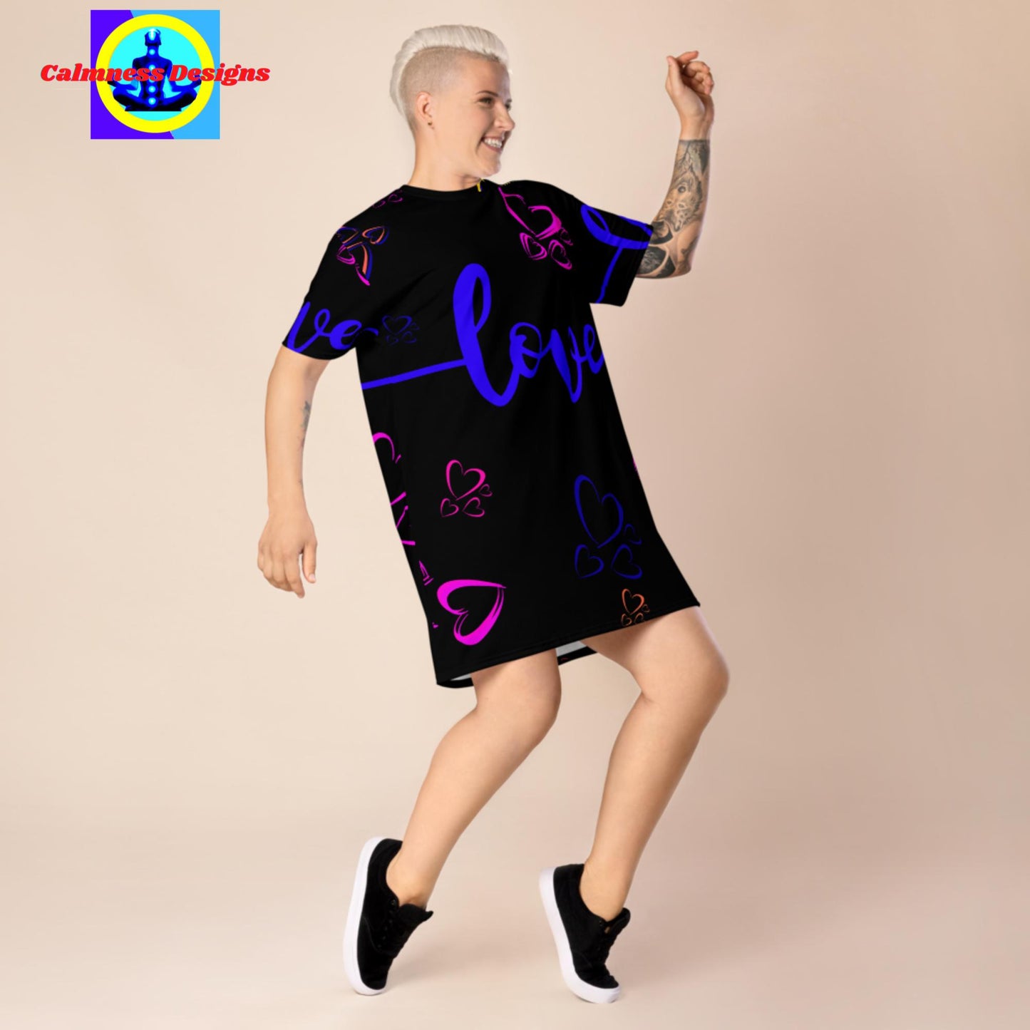 Love, Arrow, Hearts, T-shirt dress