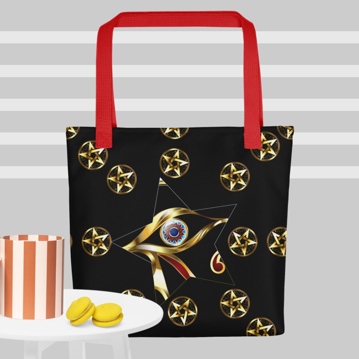 Gold Eye of Horus, Golden, eye, magic gold star, Tote bag