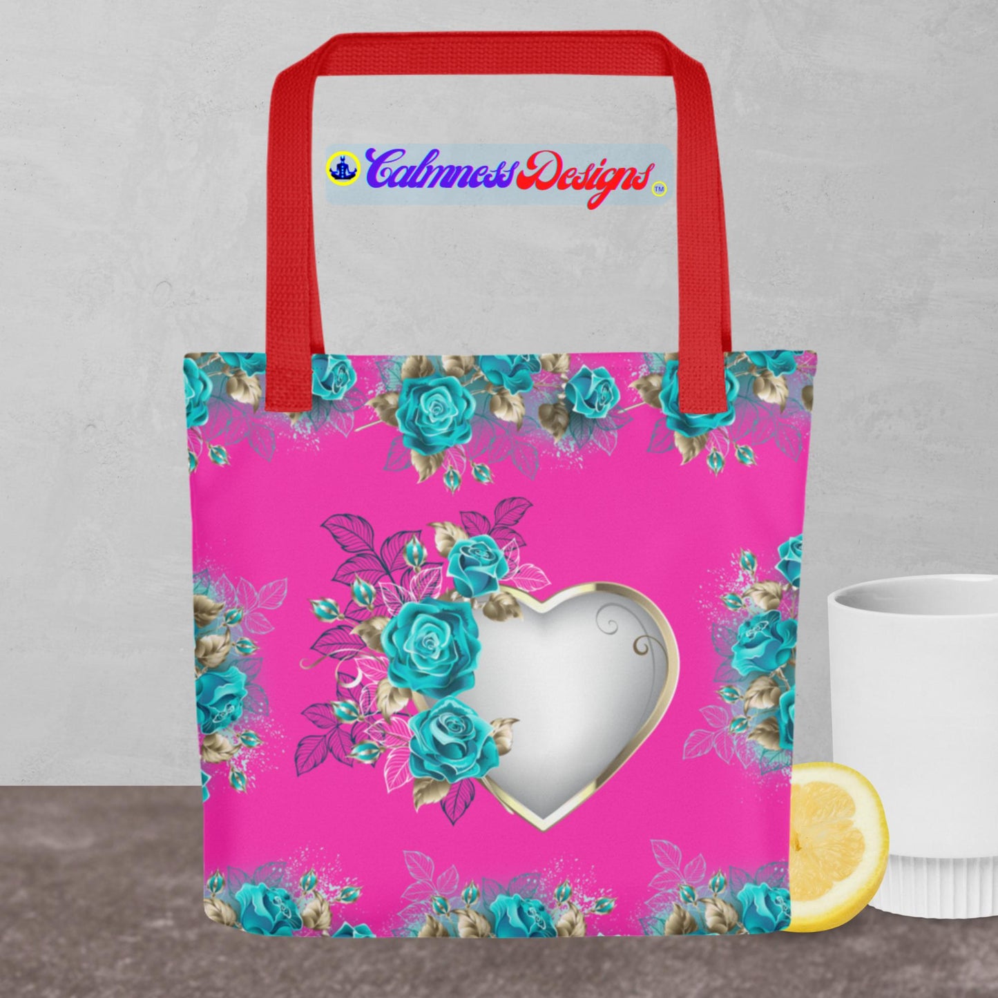 Heart With Roses An Silk Lace, Tote bag