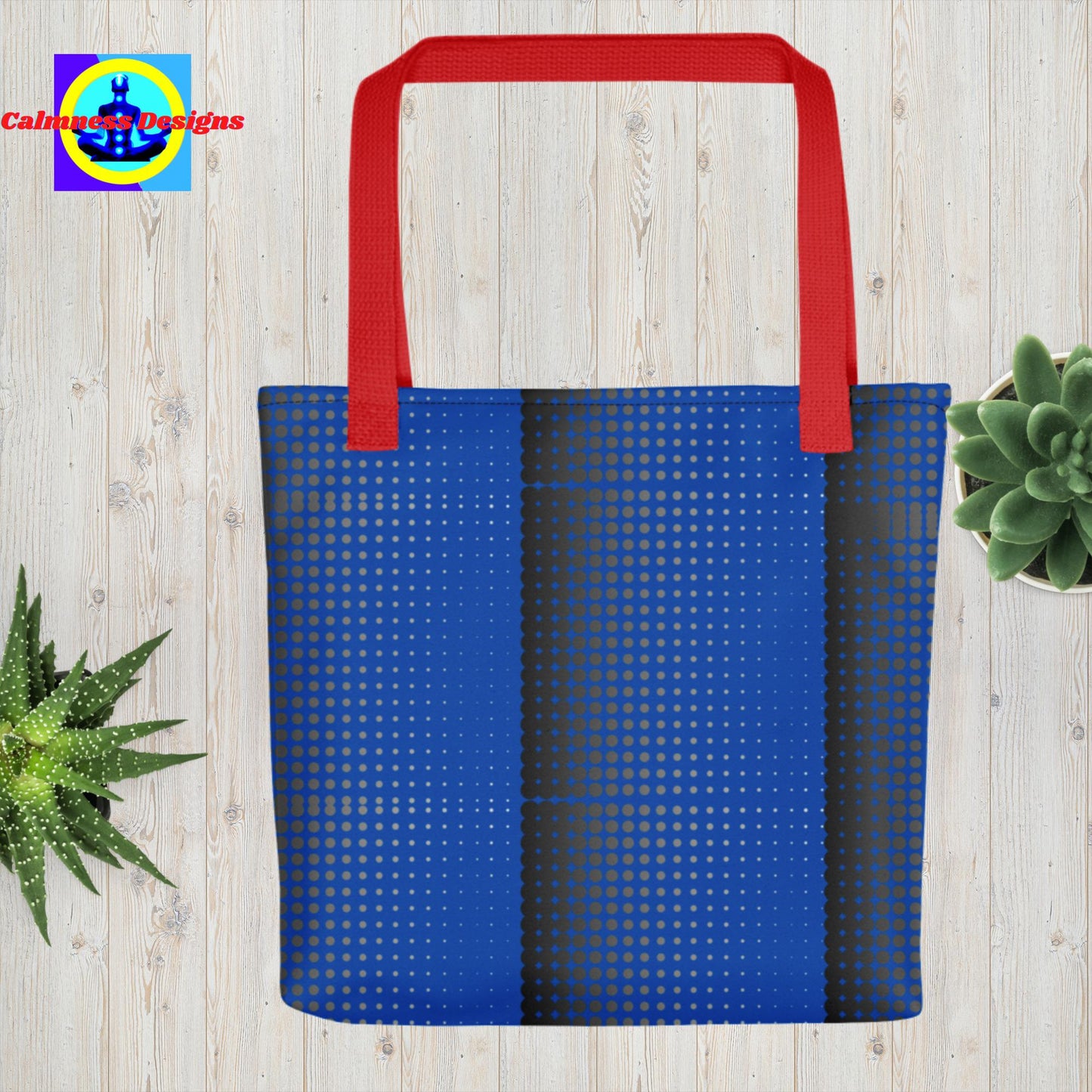 Dotted Black & Blue, Calmness Designs, Designer's Styles, Tote bag