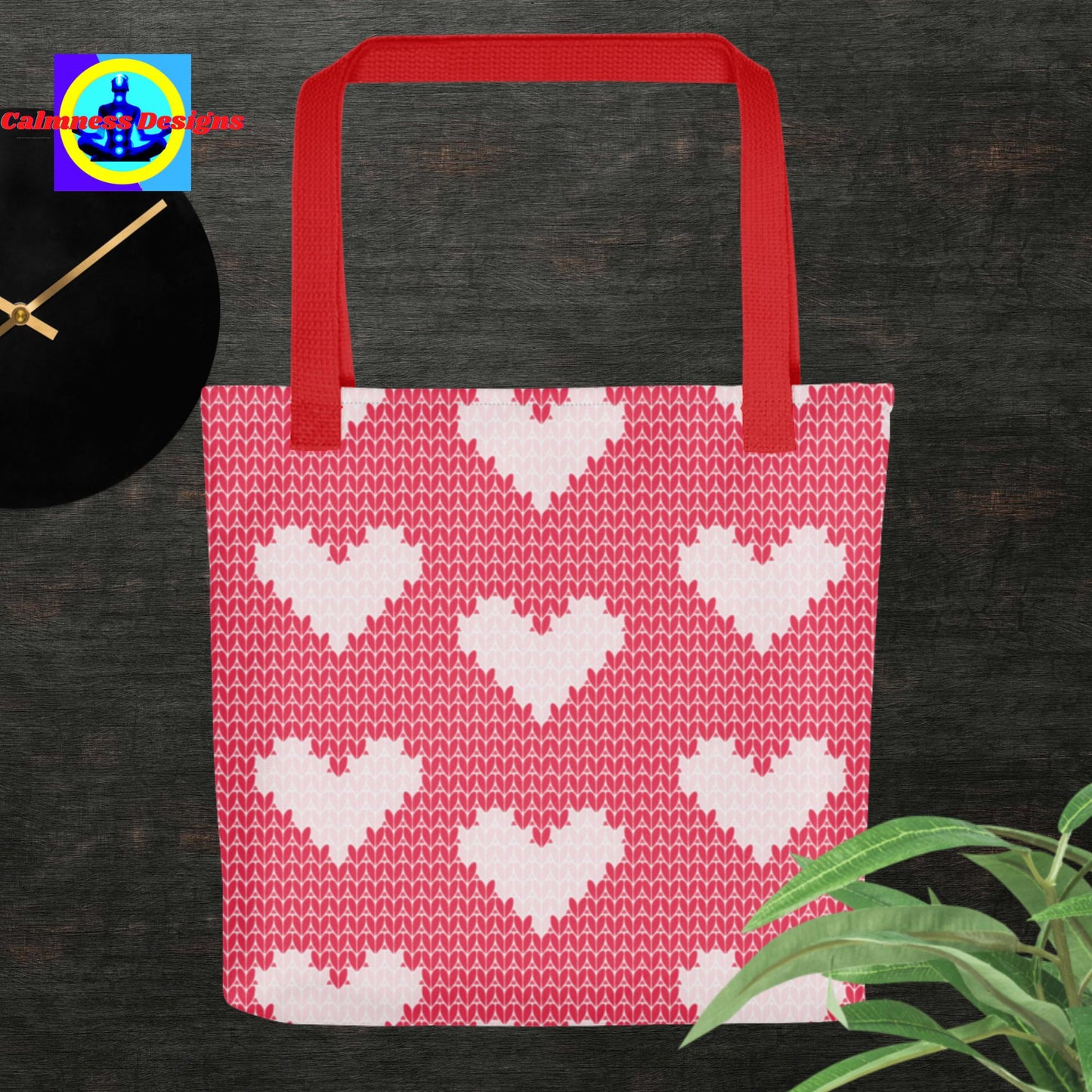 Knitted Hearts, Tote bag