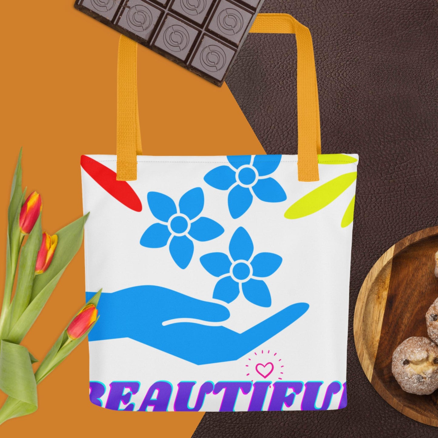 Beautiful, Hand, Roses, Heart, Tote bag