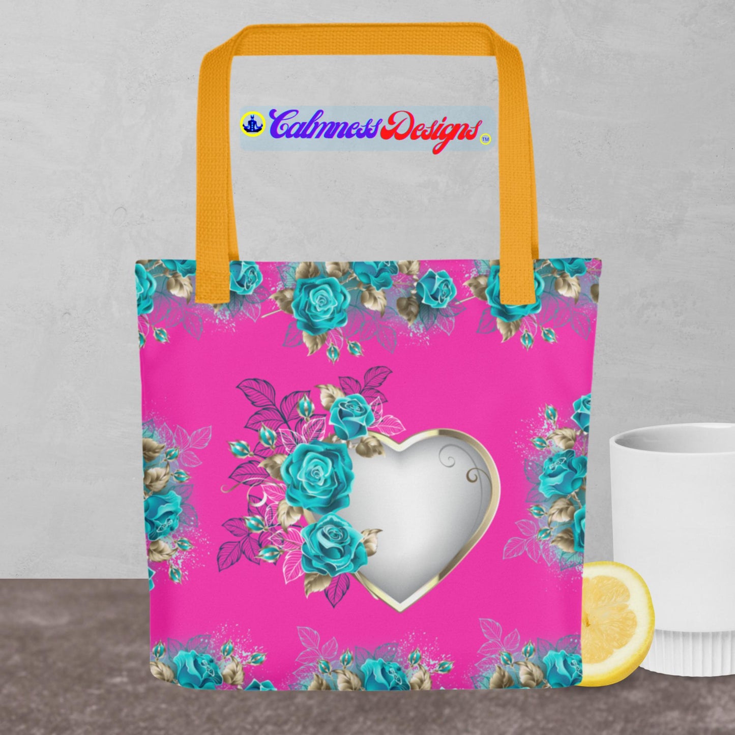 Heart With Roses An Silk Lace, Tote bag