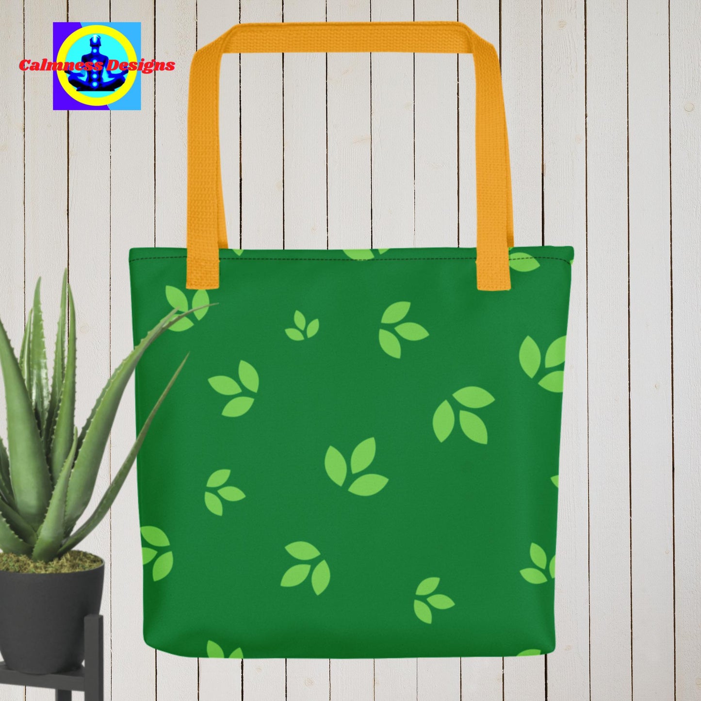 Green Yoga Leaves, Tote bag