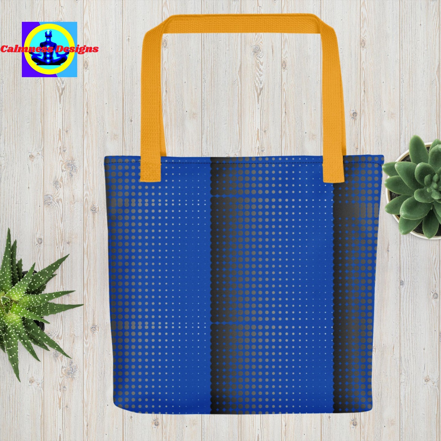 Dotted Black & Blue, Calmness Designs, Designer's Styles, Tote bag