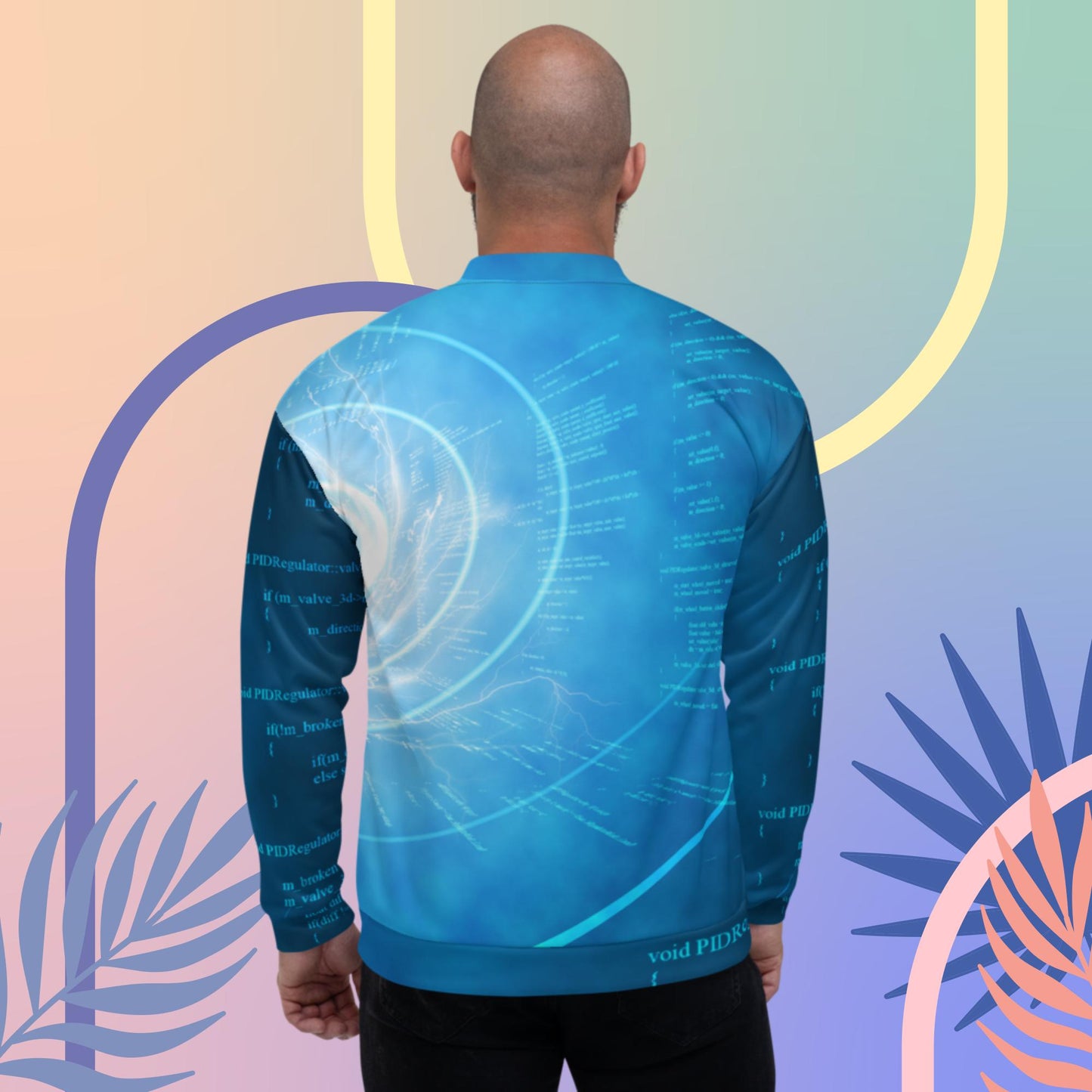 Spiral universal code, Unisex Bomber Jacket