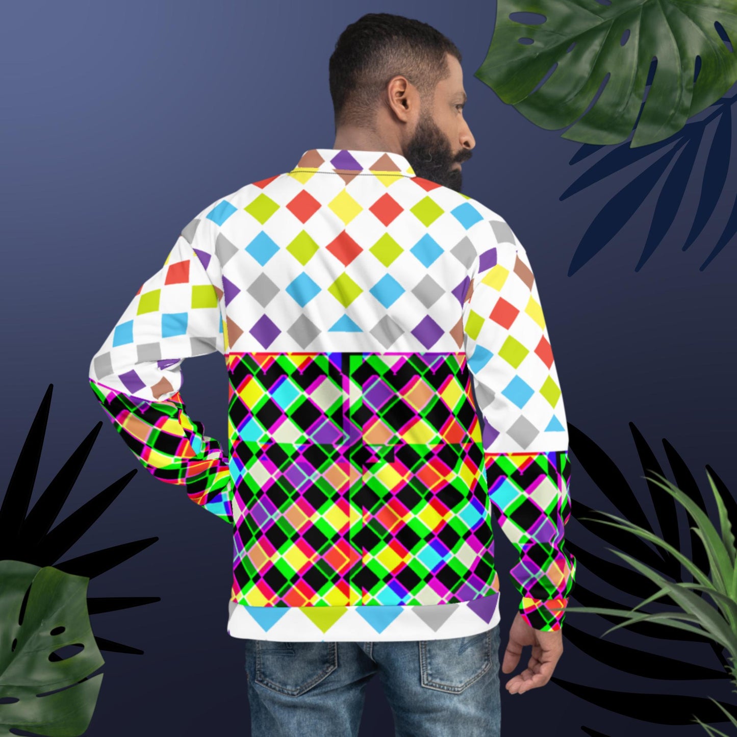 Rhombus Seamless Background, Bomber Jacket