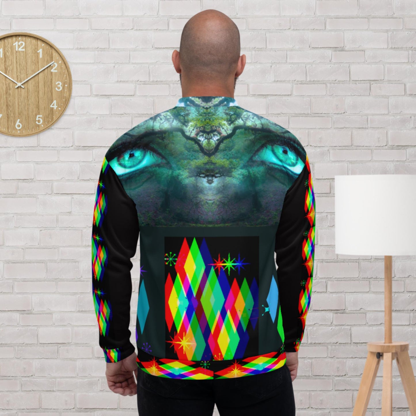 Vintage Retro Mid-Century, EYES, Diamond, Bomber Jacket