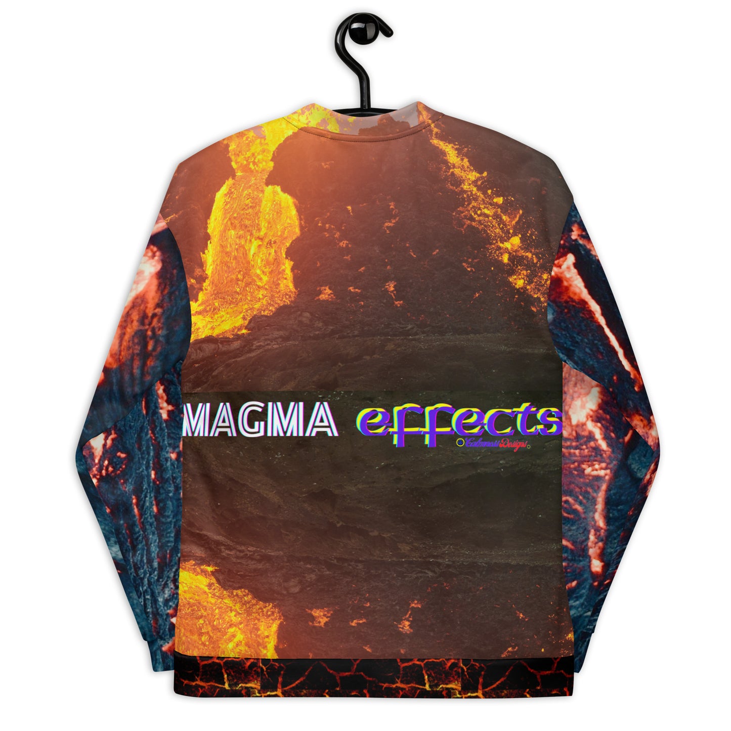 Volcano Magma Effects, Lava Flowing, Unisex Bomber Jacket