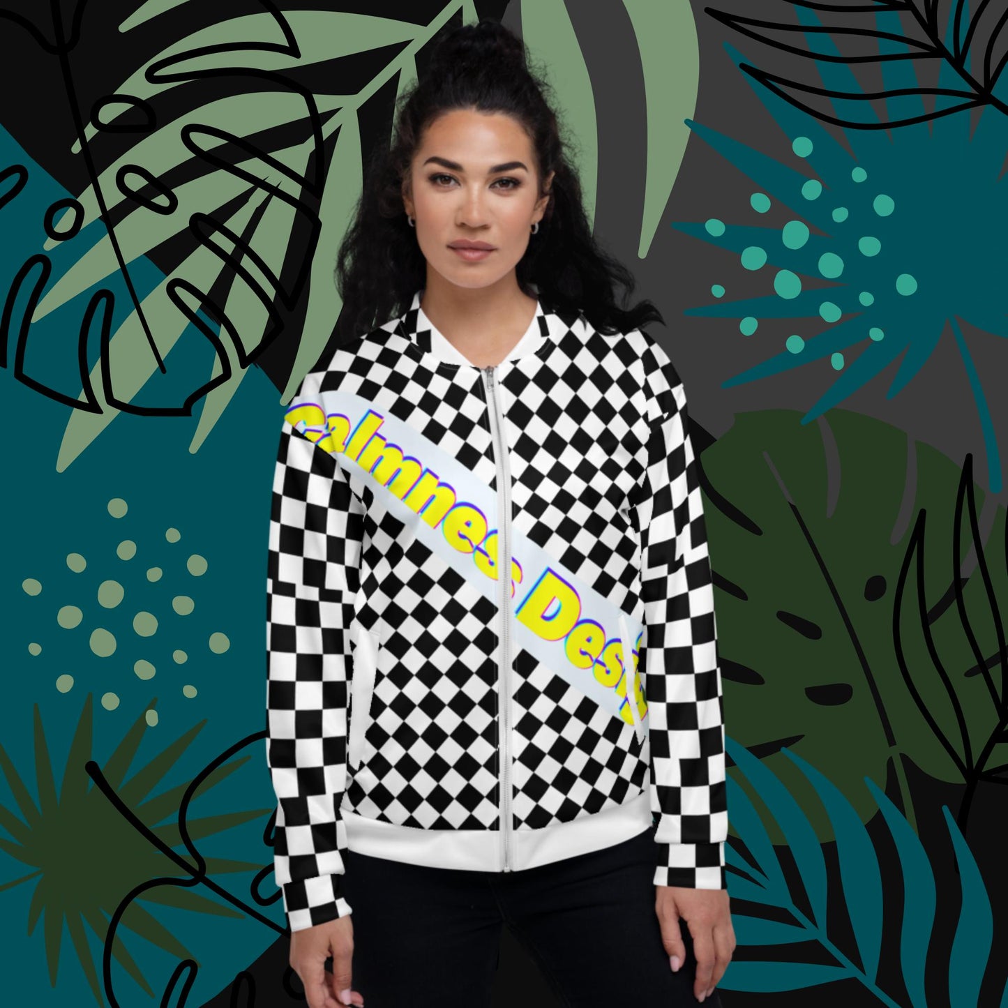 Checkered, Unisex Bomber Jacket
