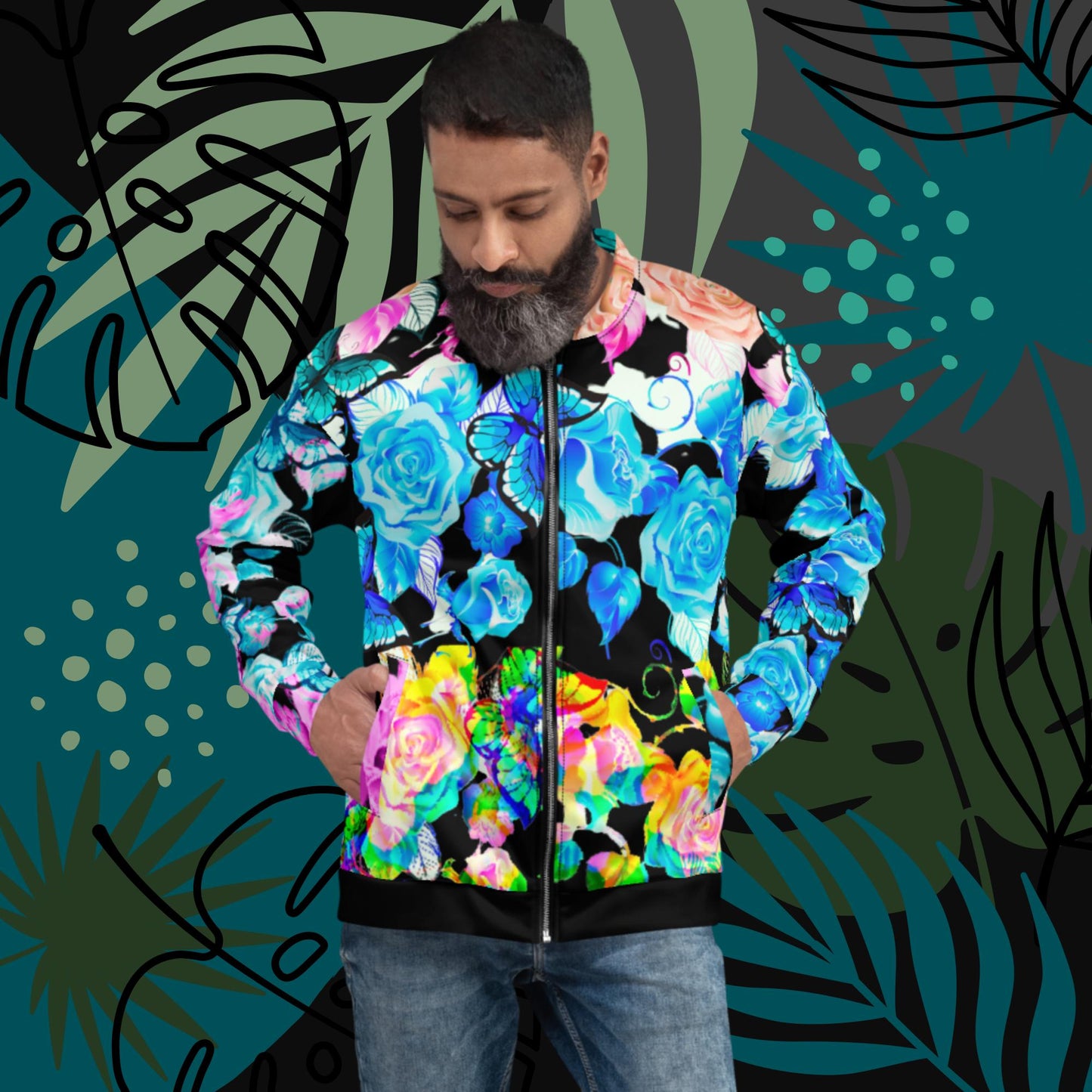 Bunches Of Roses, Unisex Bomber Jacket
