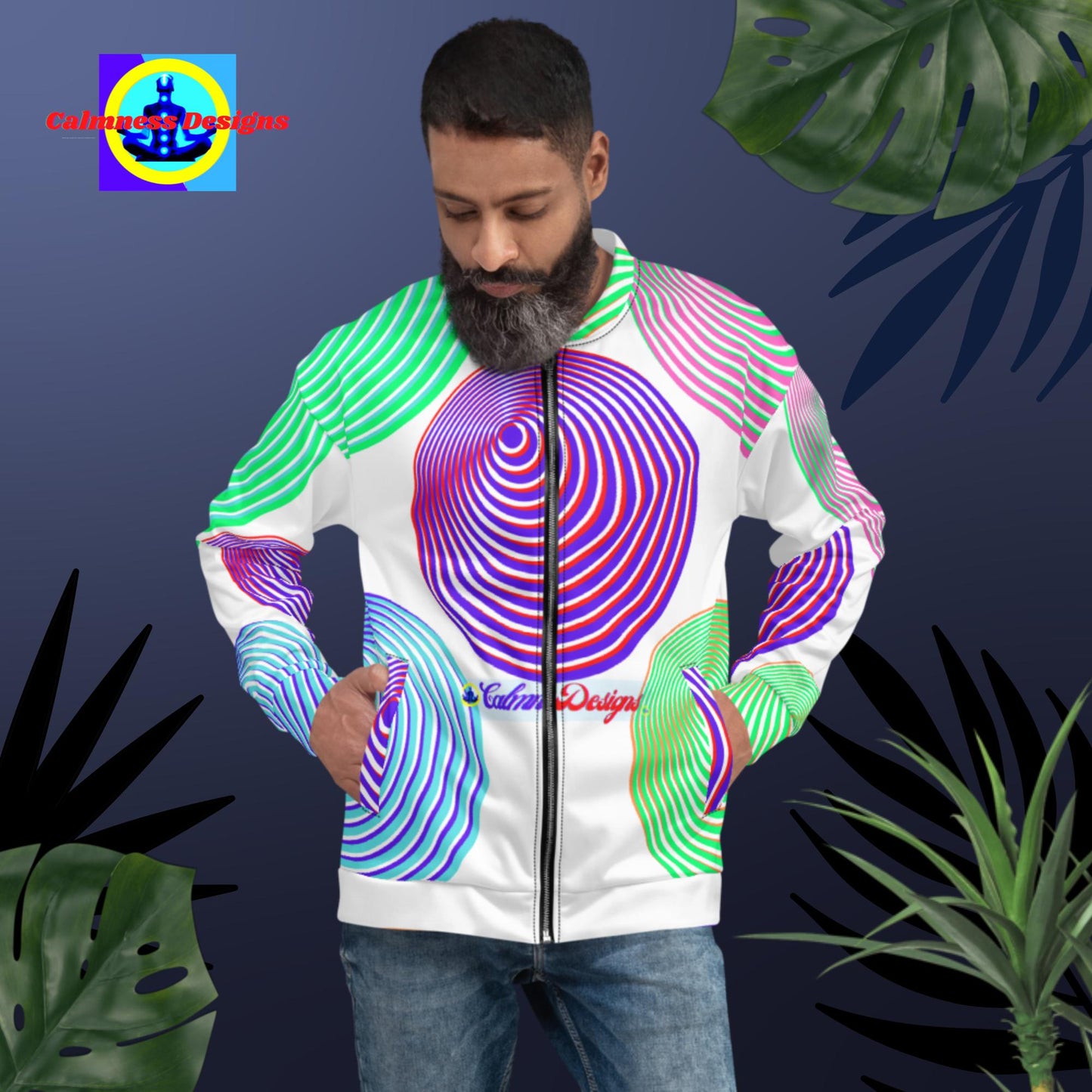 Checkered Circles, Unisex Bomber Jacket