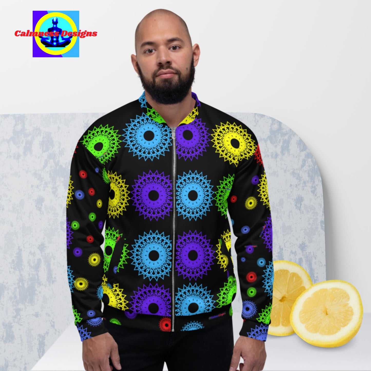 Mandala Round Objects, Bomber Jacket