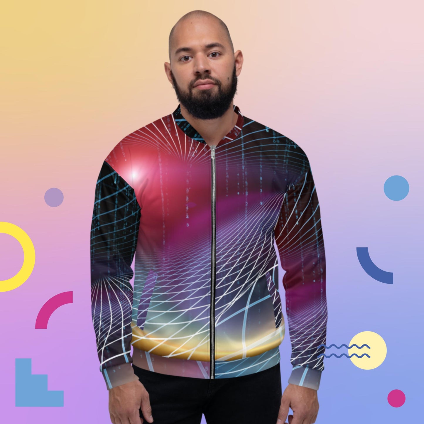 Energy of Geometry, Unisex Bomber Jacket