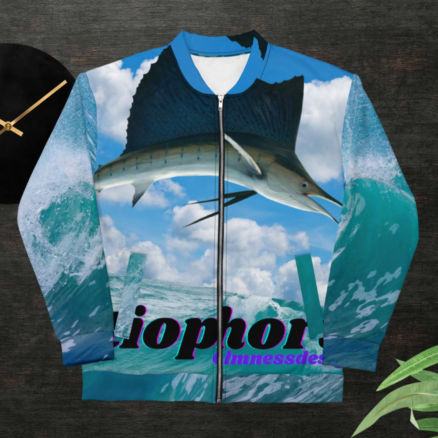 Marlin-Swordfish, Sailing Saltwater Fish, Istiophorus, Bomber Jacket