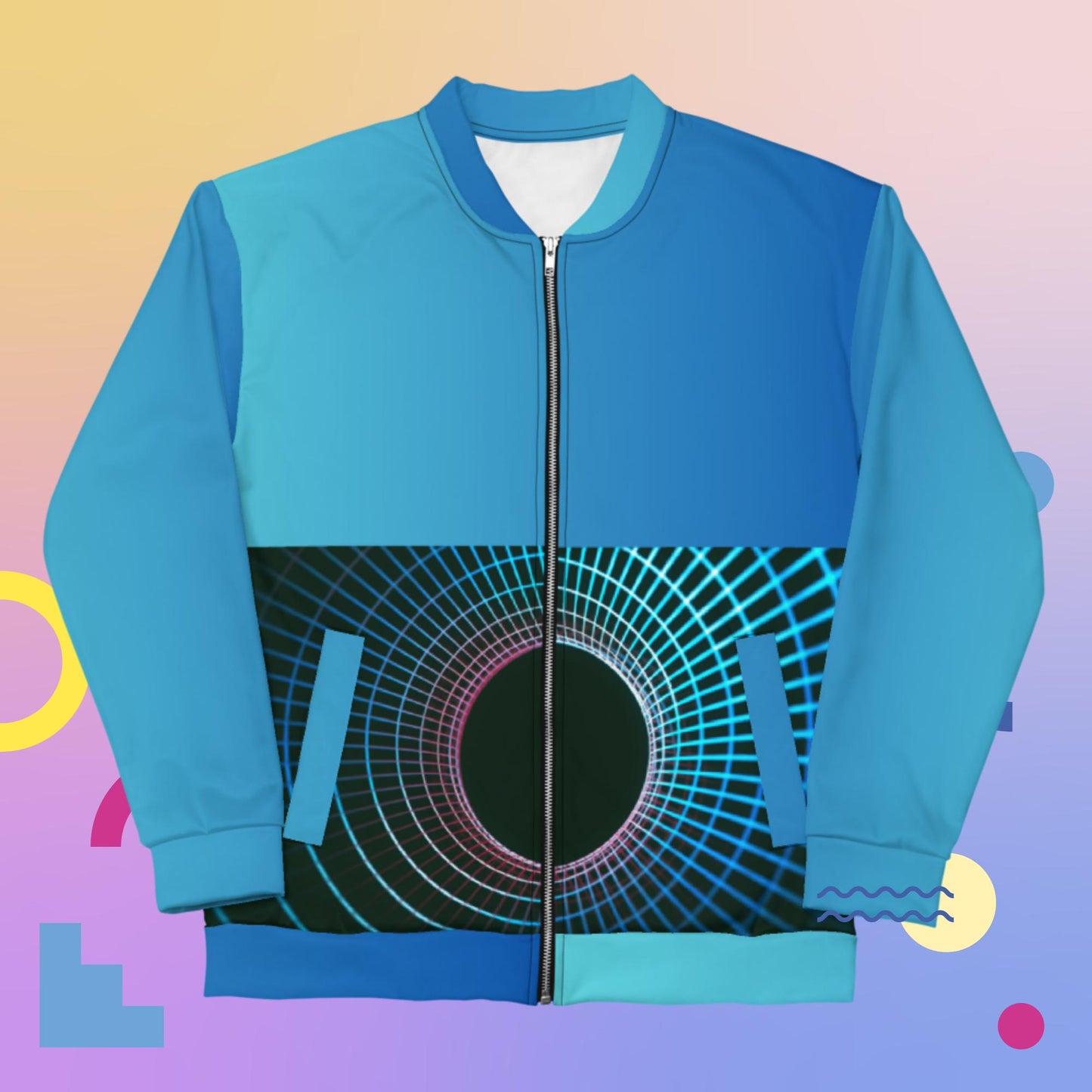 3D Blockchain Technology, Women's Bomber Jacket