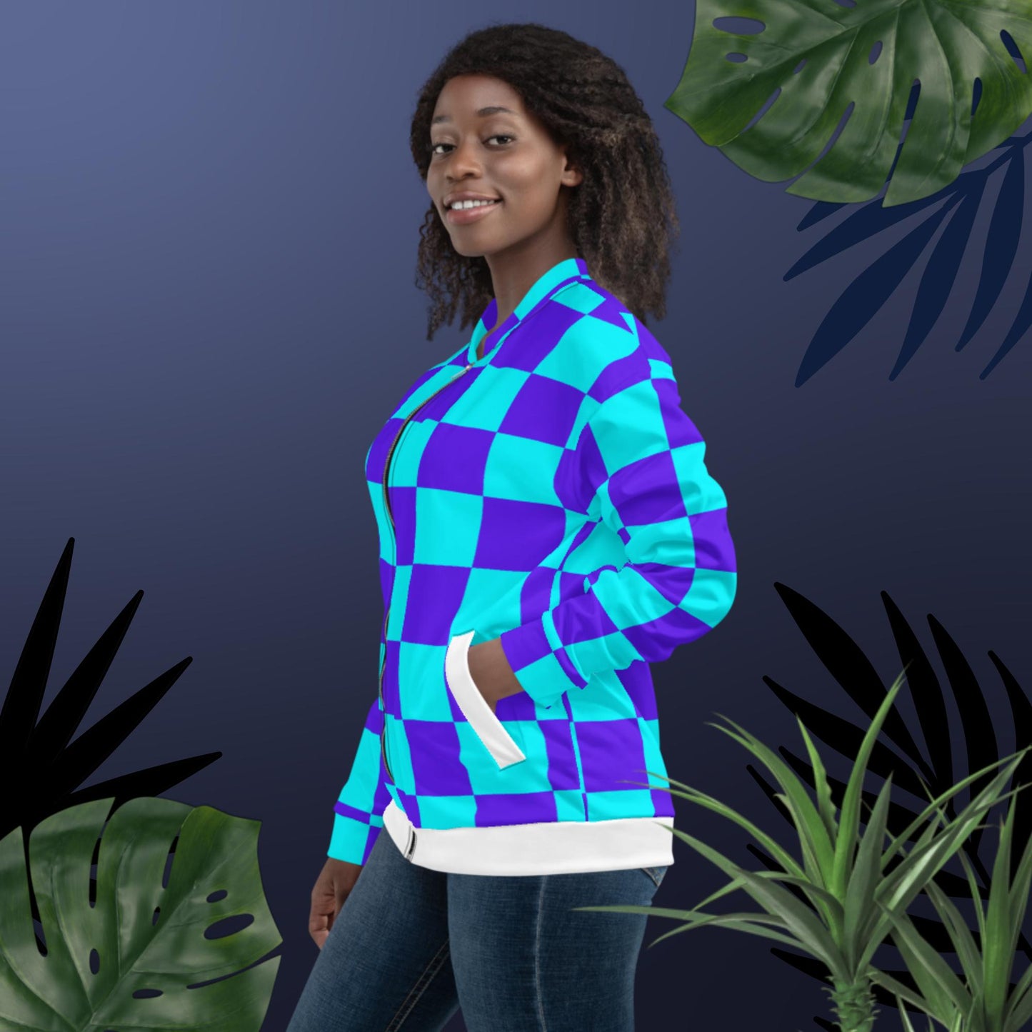 Checkered, Master Piece, Unisex Bomber Jacket