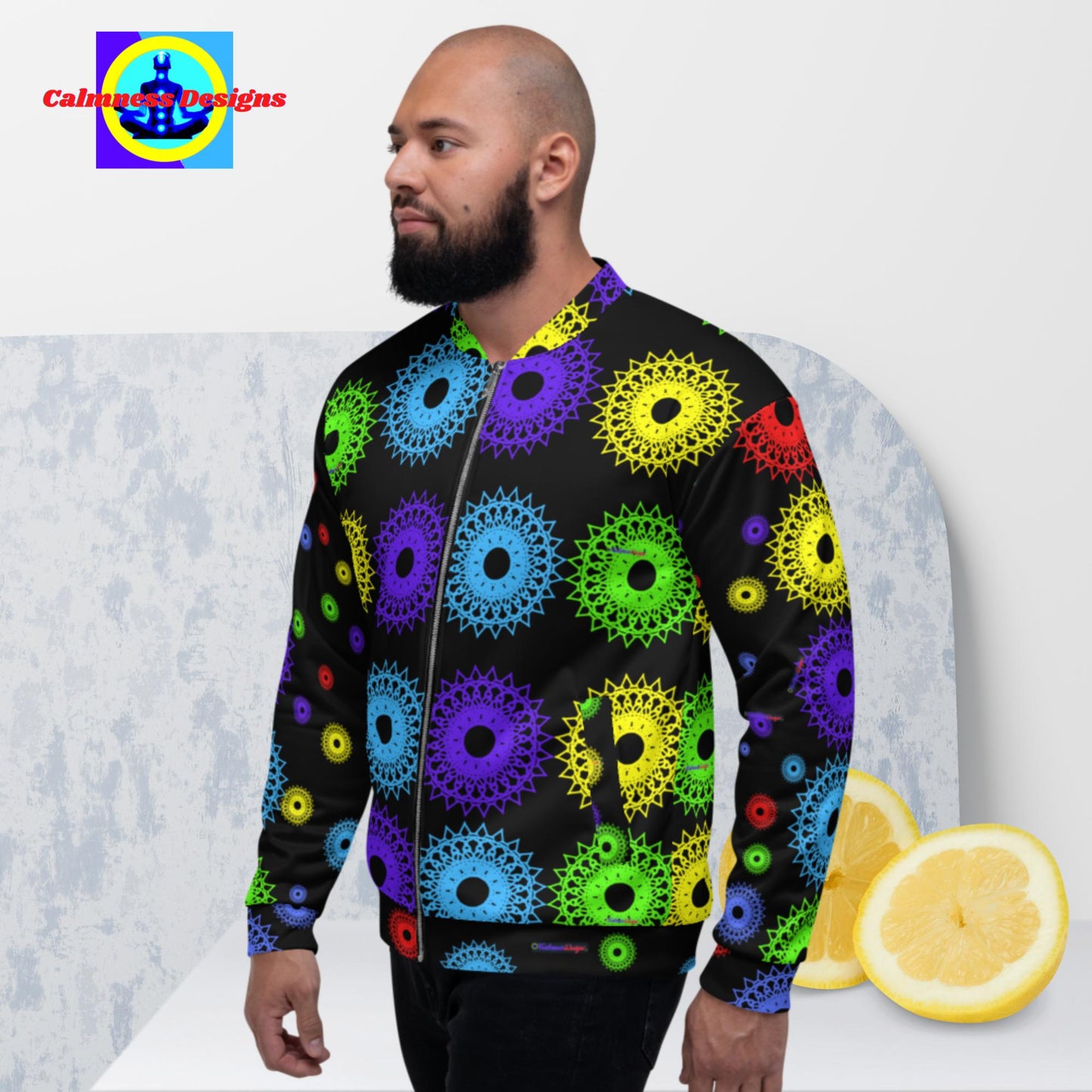 Mandala Round Objects, Bomber Jacket