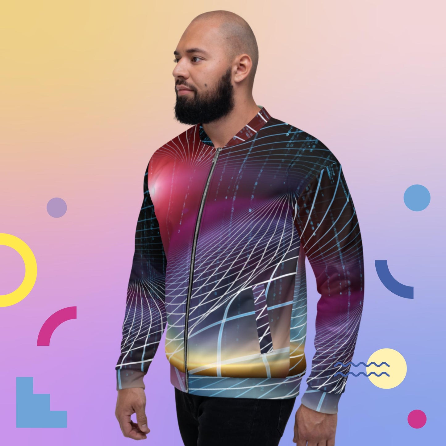 Energy of Geometry, Unisex Bomber Jacket