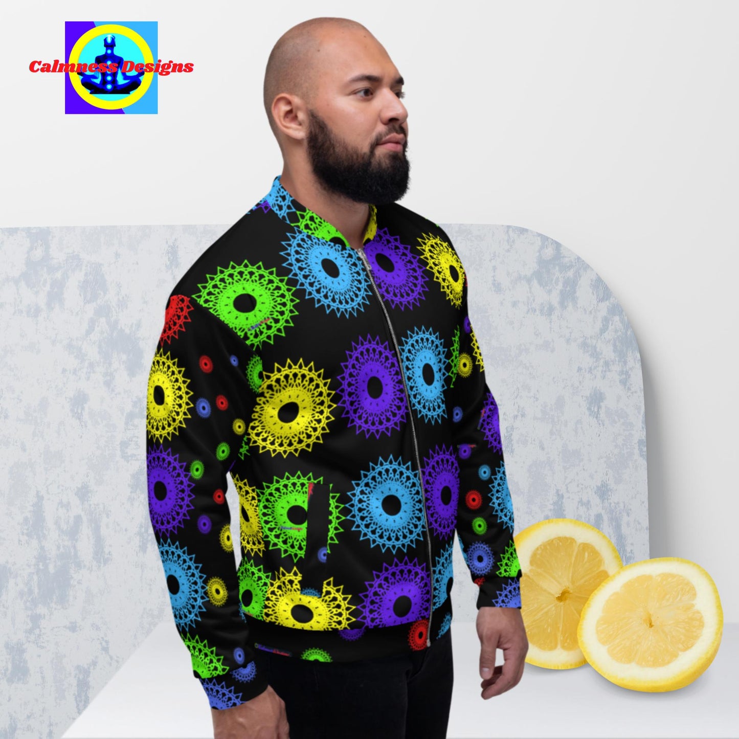 Mandala Round Objects, Bomber Jacket