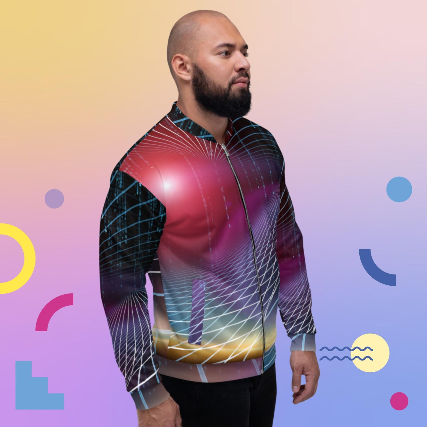 Energy of Geometry, Unisex Bomber Jacket