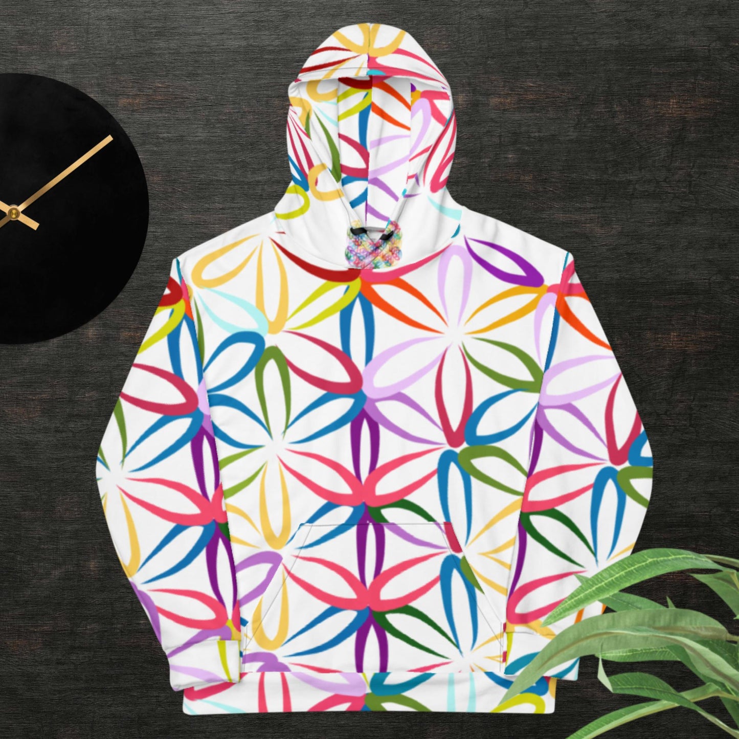 Flower of Life Pattern Illustration, Unisex Hoodie