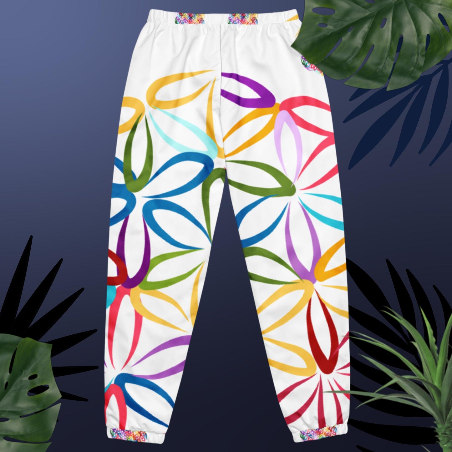 Flower of Life Pattern Illustration, Unisex track pants