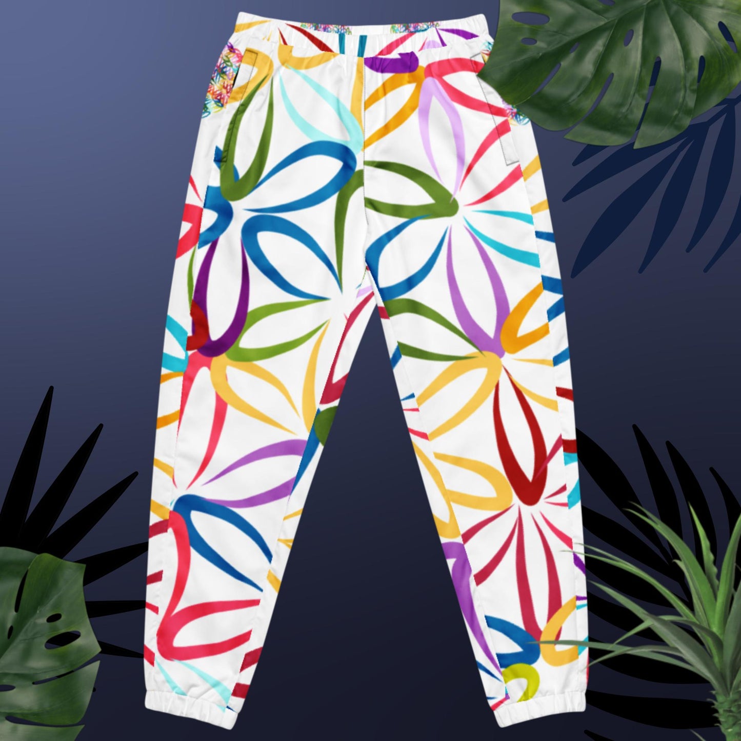 Flower of Life Pattern Illustration, Unisex track pants