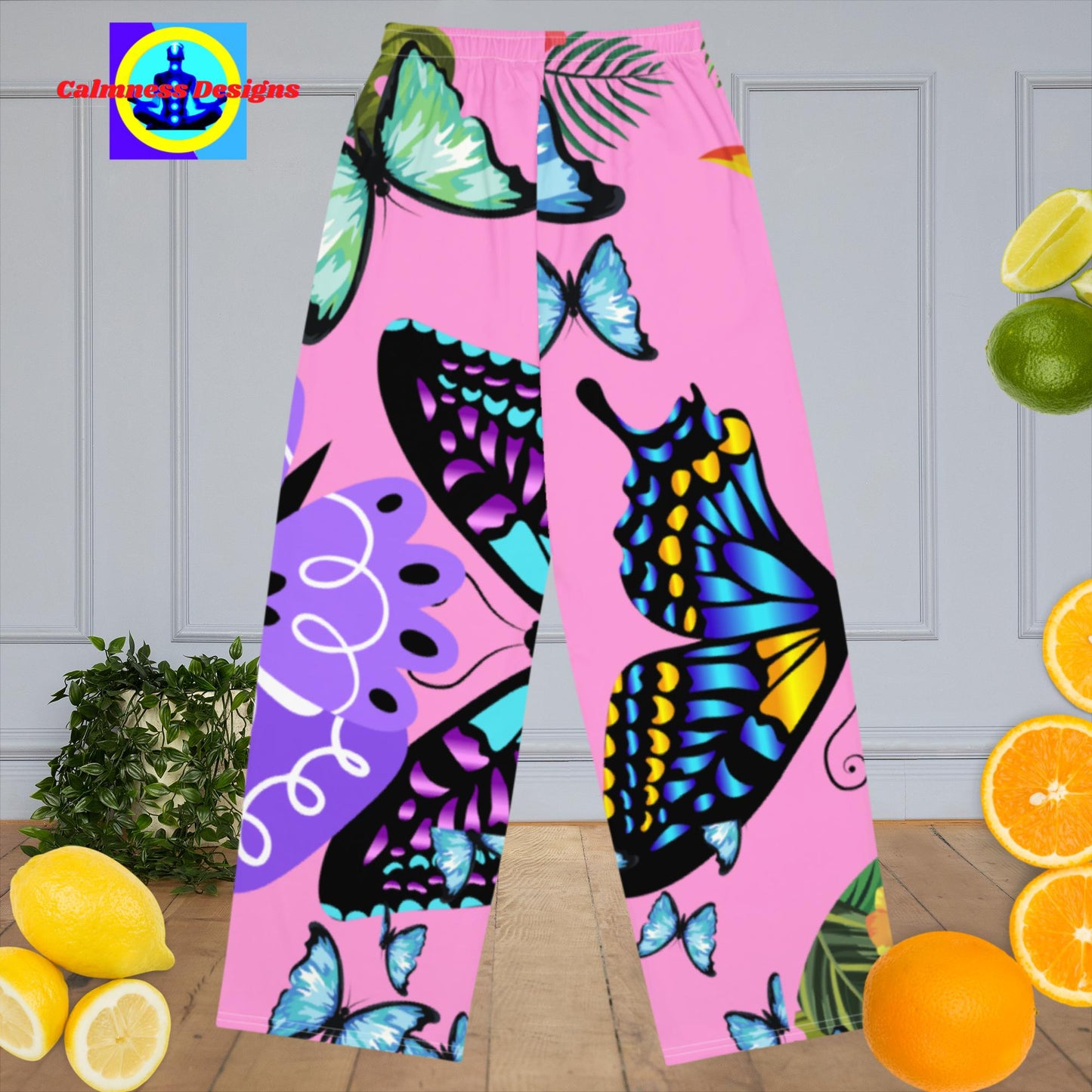 Designers-Butterflies Designer's Styles, All-over print unisex wide-leg pants