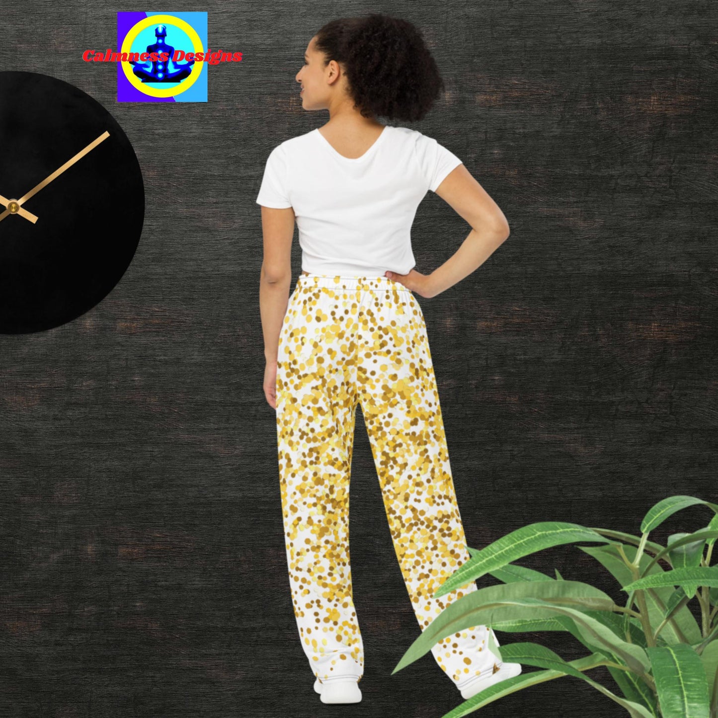 Gold-Dust, Red-Rose Gold, All-over print unisex wide-leg pants