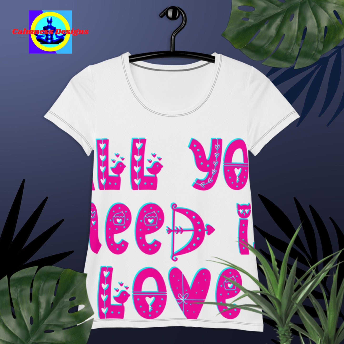 All you need is love, All-Over Print Women's Athletic T-shirt