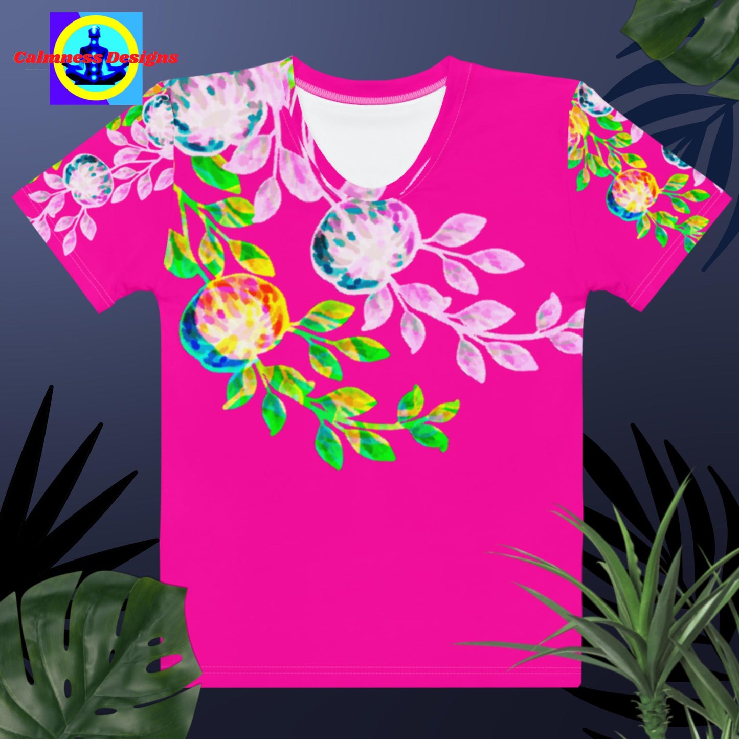Watercolor Peony Branch, Women's T-shirt