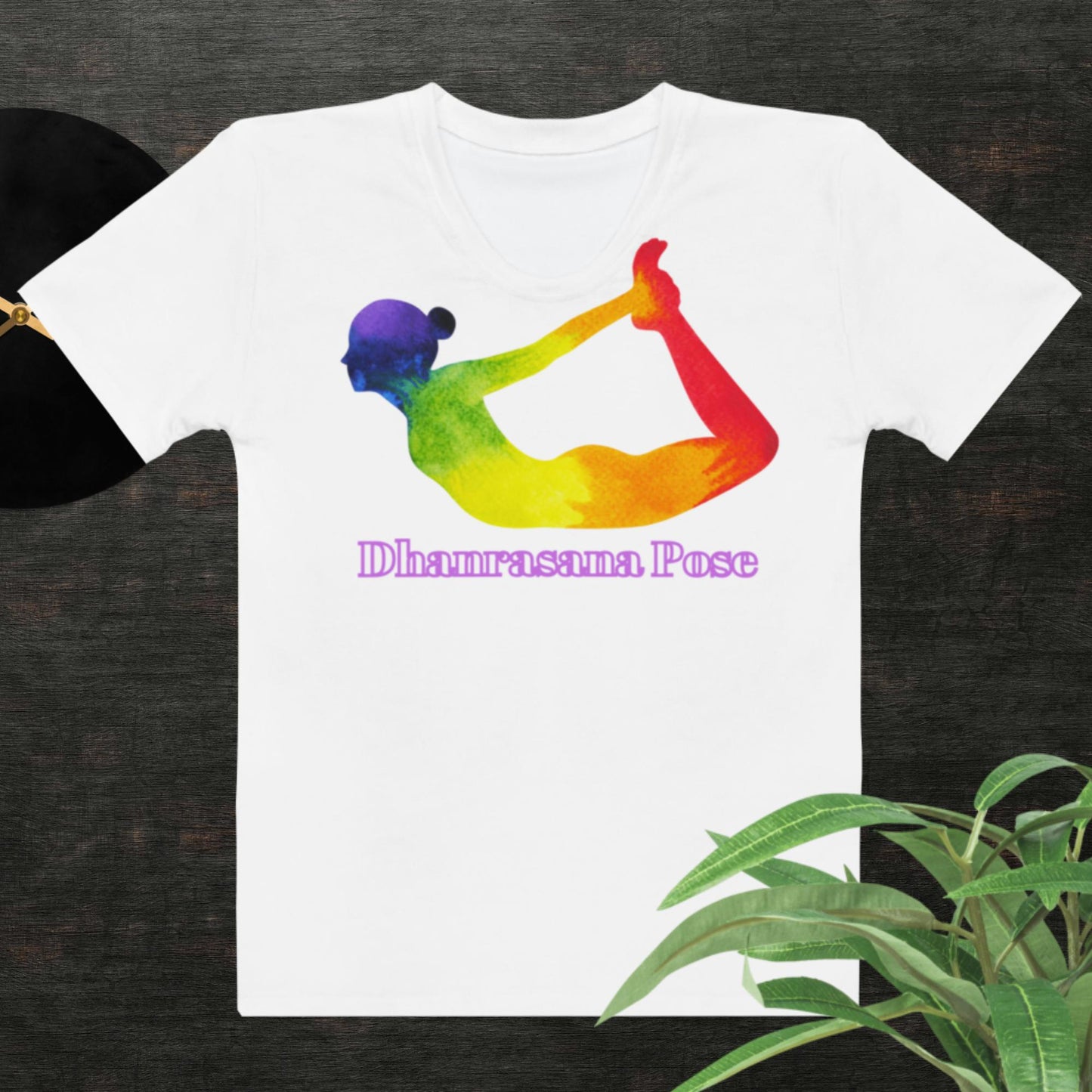 Rainbow Woman Doing Yoga Bow Dhanrasana Pose, Women's T-shirt