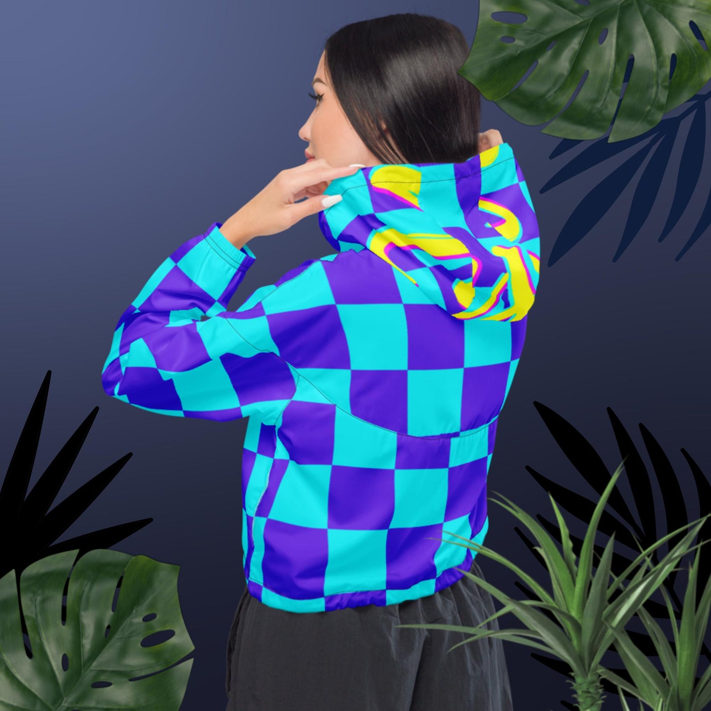 Checkered, Master Piece Women’s cropped windbreaker
