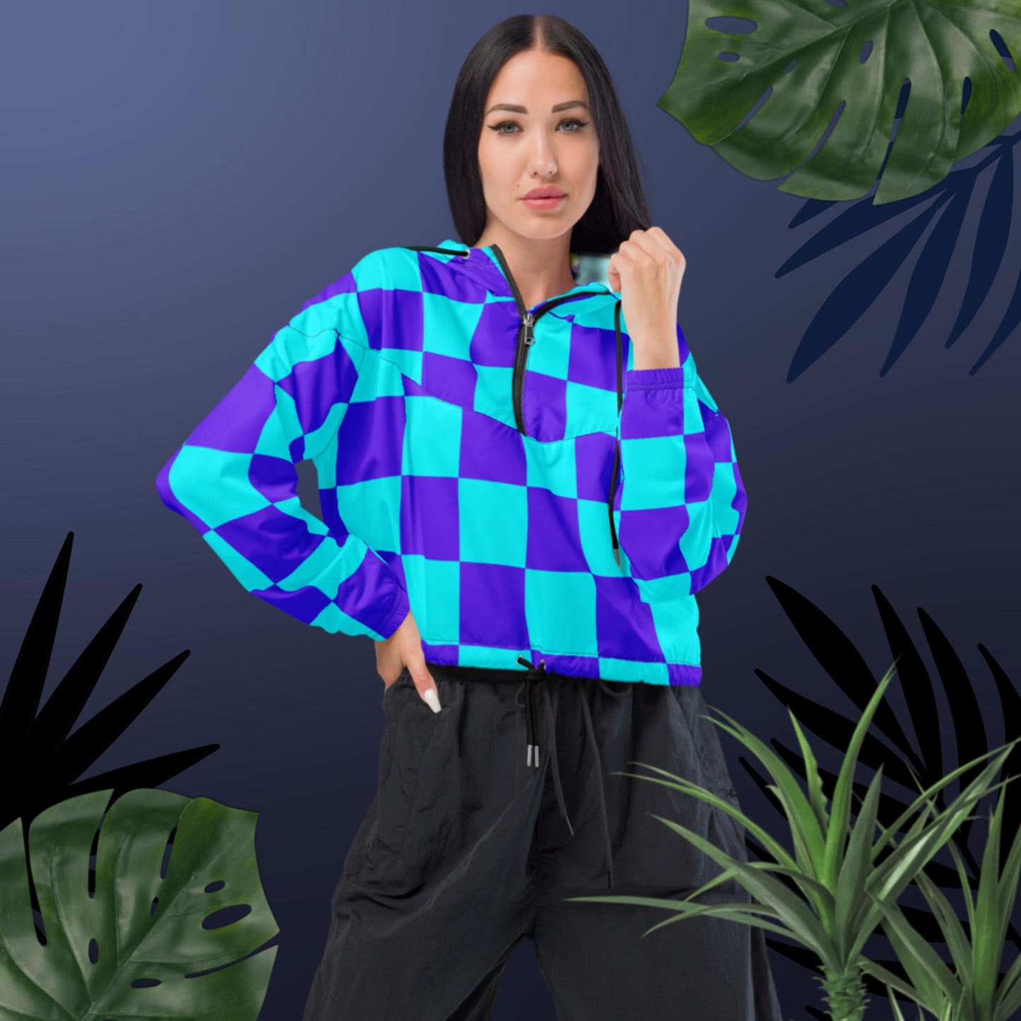 Checkered, Master Piece Women’s cropped windbreaker