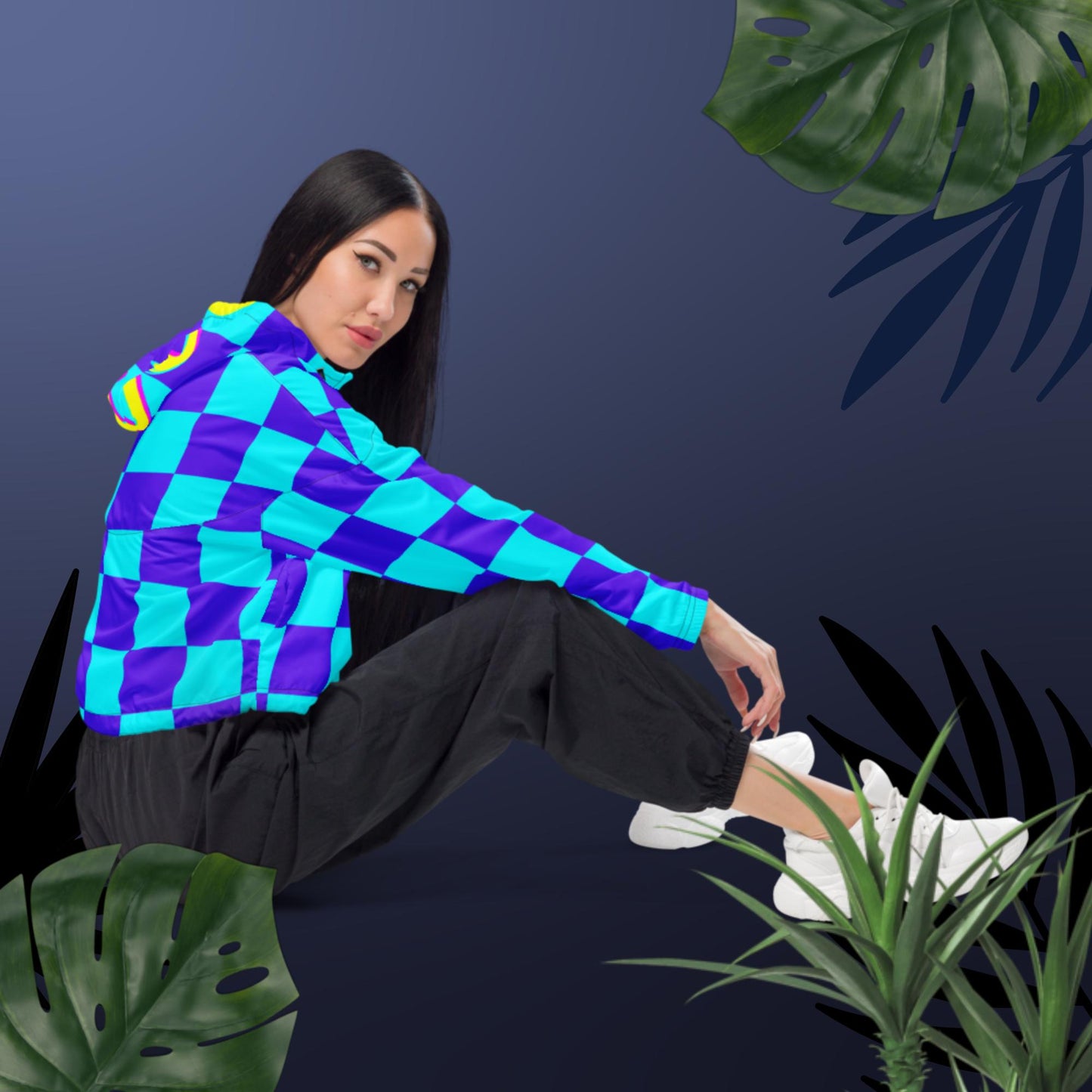 Checkered, Master Piece Women’s cropped windbreaker
