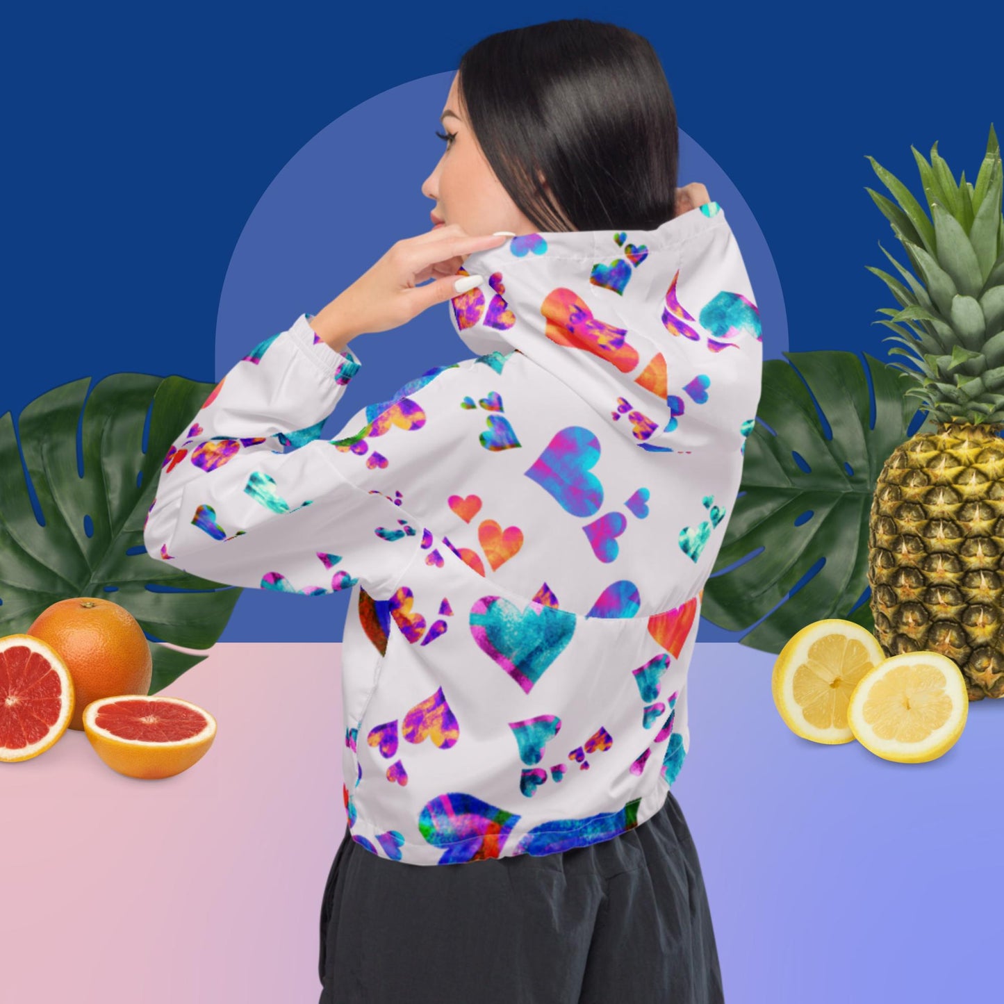 Static Hearts, Women’s cropped windbreaker