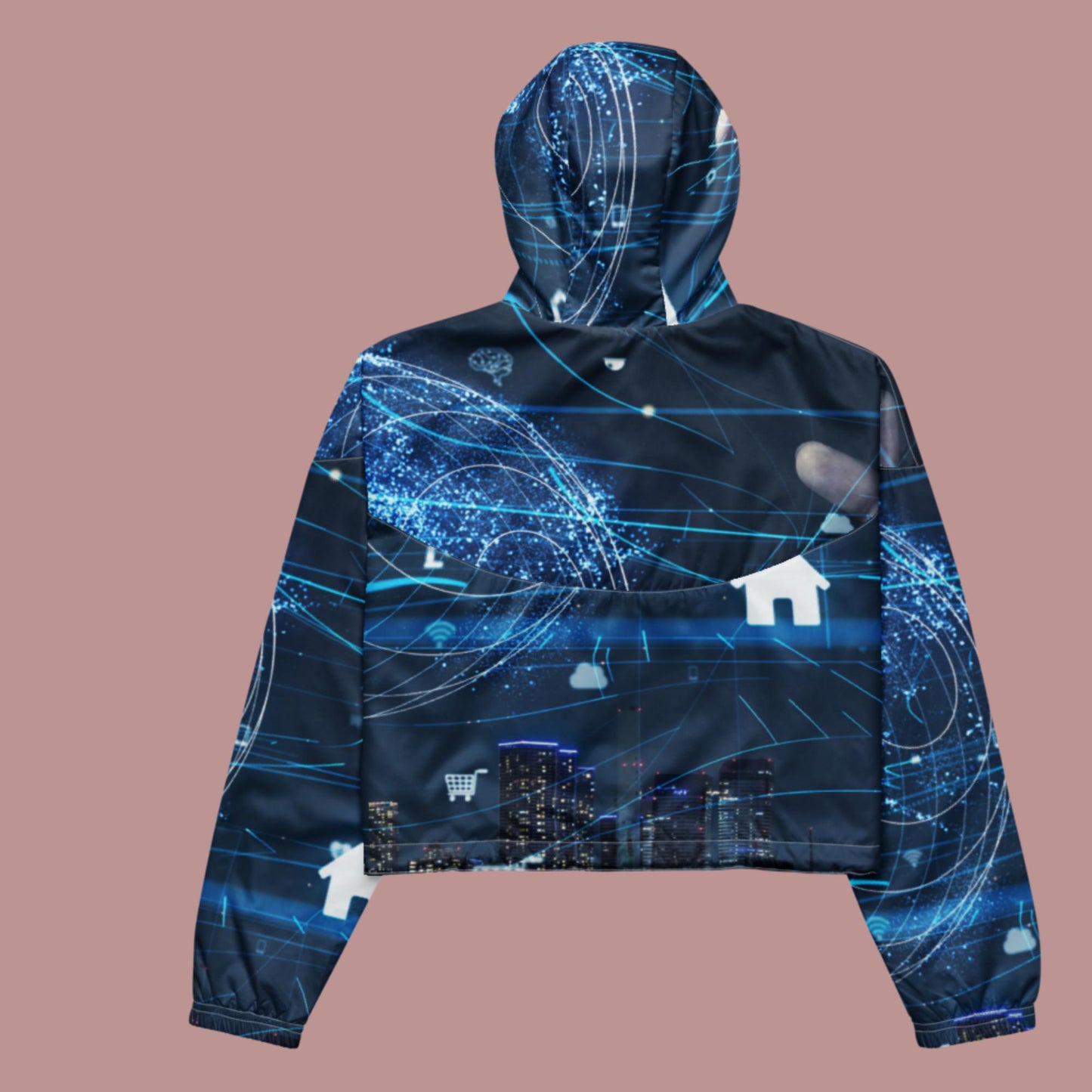 Smart City and Internet of Things(IOT), Women’s cropped windbreaker