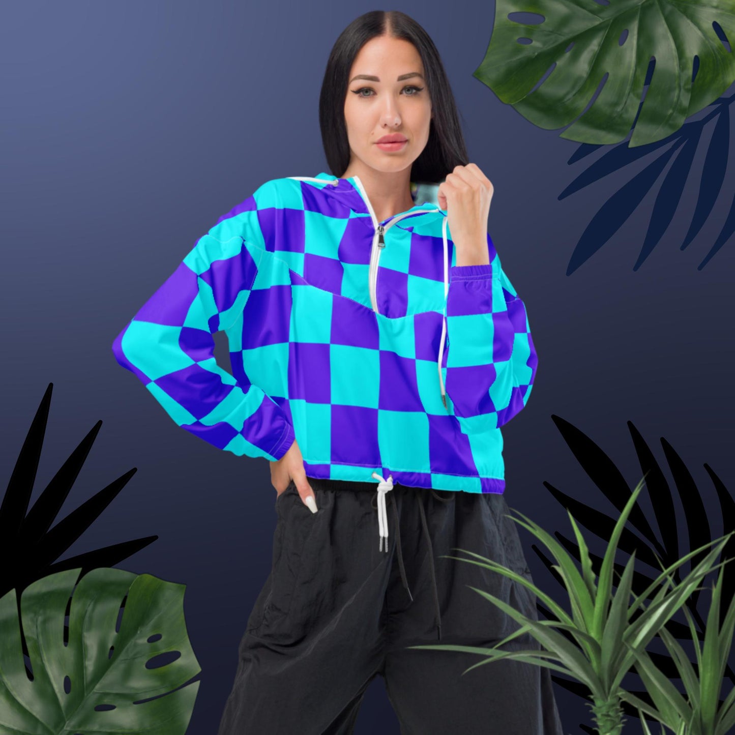Checkered, Master Piece Women’s cropped windbreaker