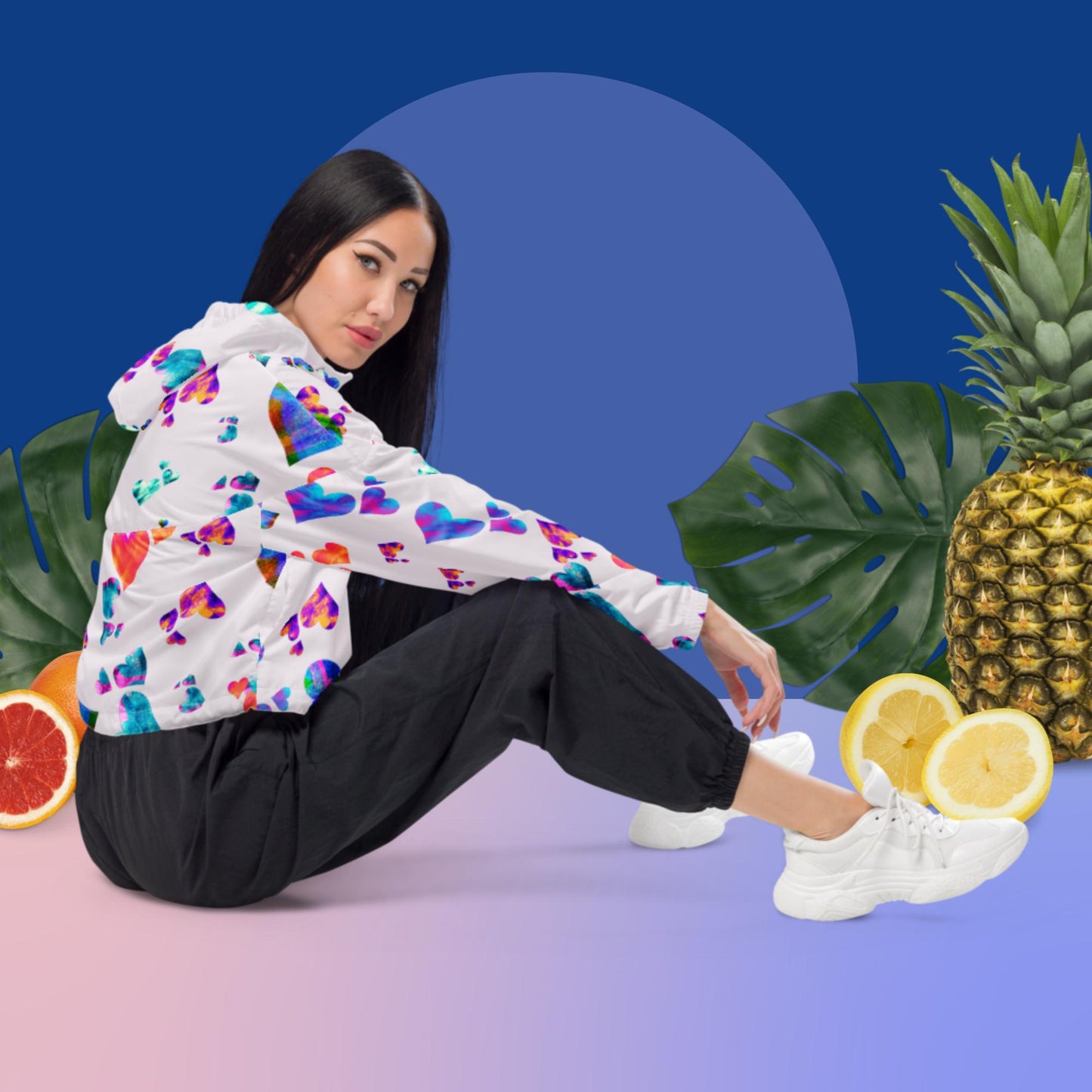 Static Hearts, Women’s cropped windbreaker