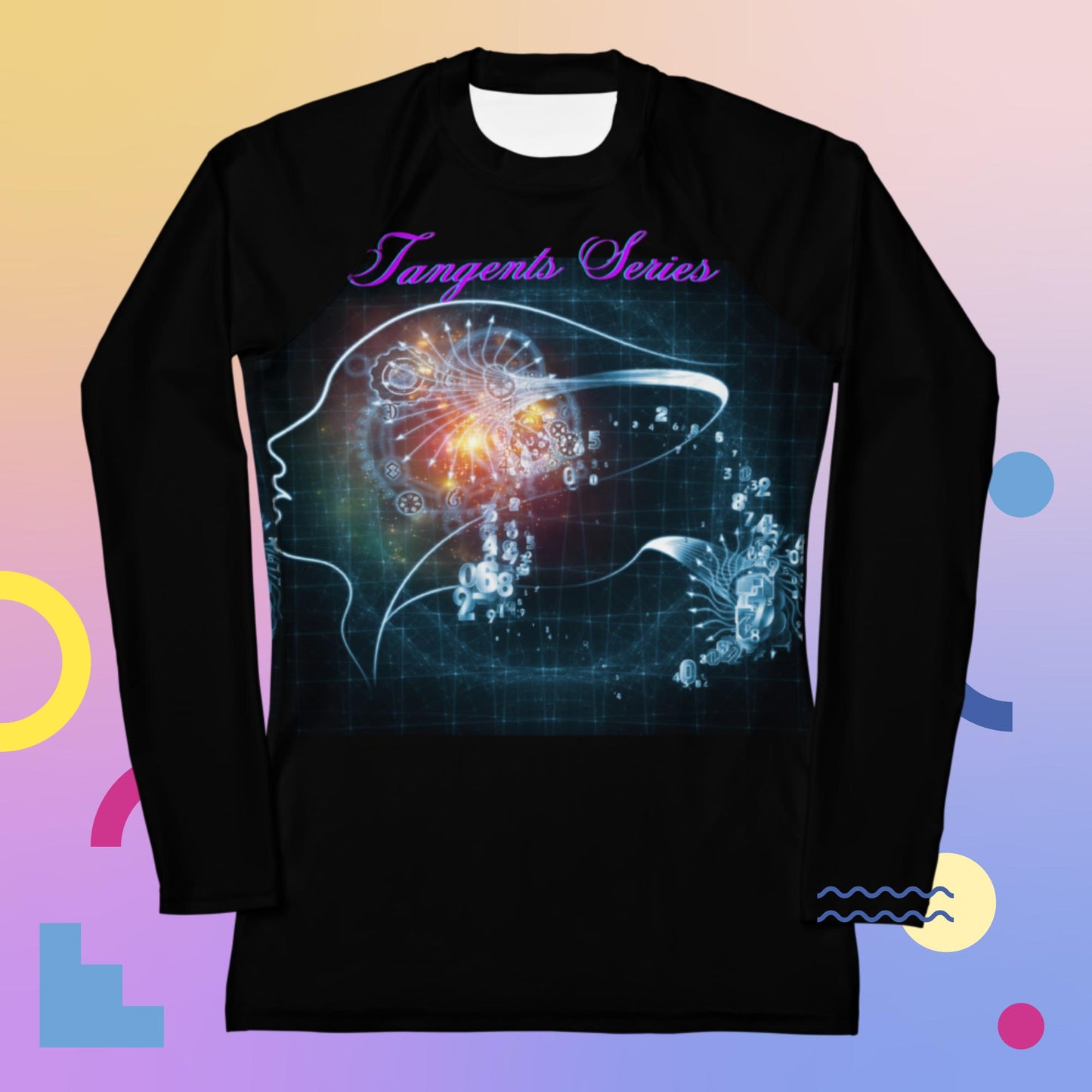Human Meditations, Haman Tangents Series, Composition of Human Lines, Women's Rash Guard
